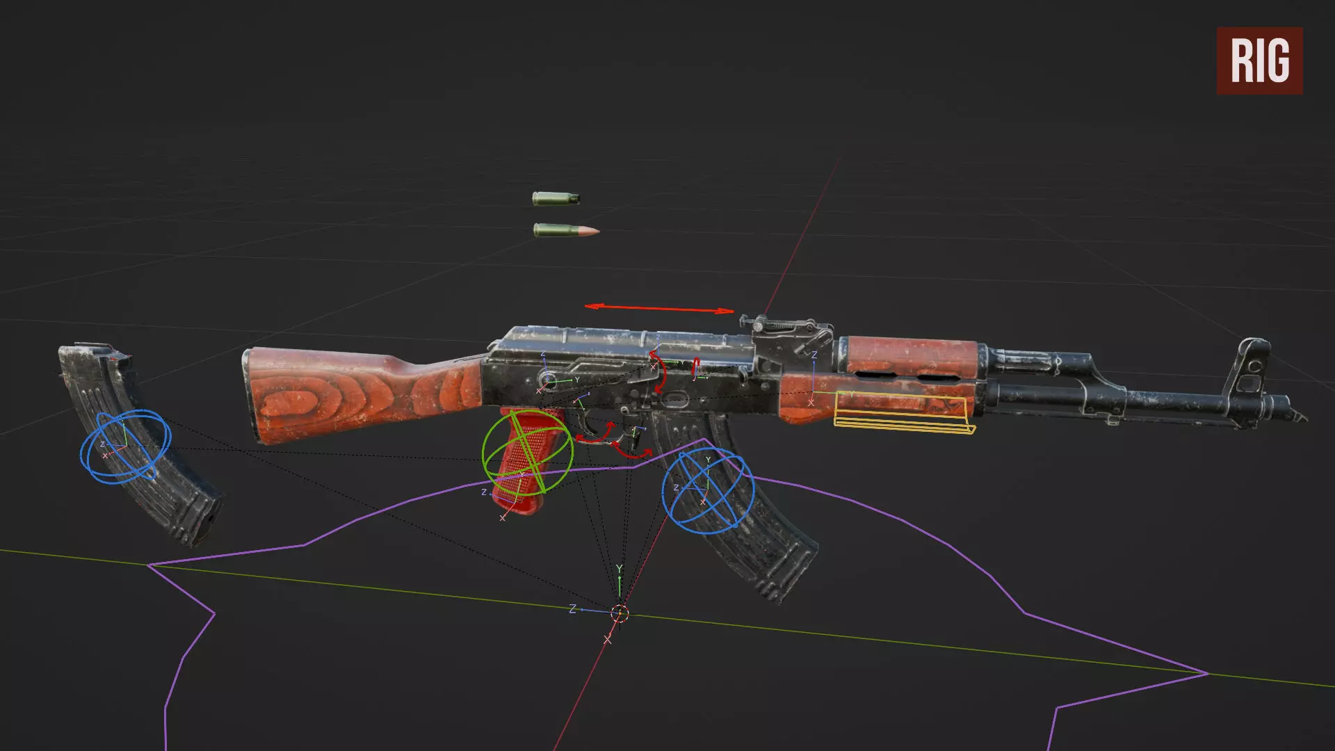 AKM - Kalashnikov Modernized Low-poly 3D model_37