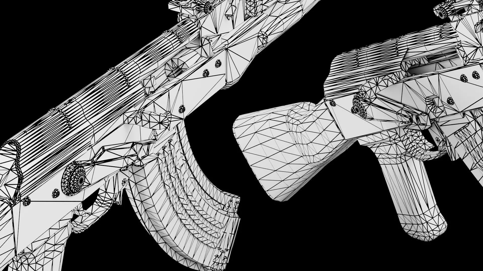 AKM - Kalashnikov Modernized Low-poly 3D model_13