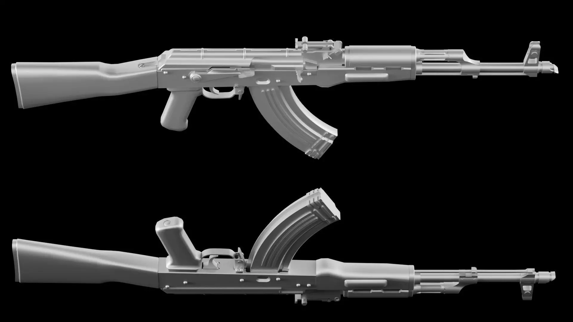 AKM - Kalashnikov Modernized Low-poly 3D model_17