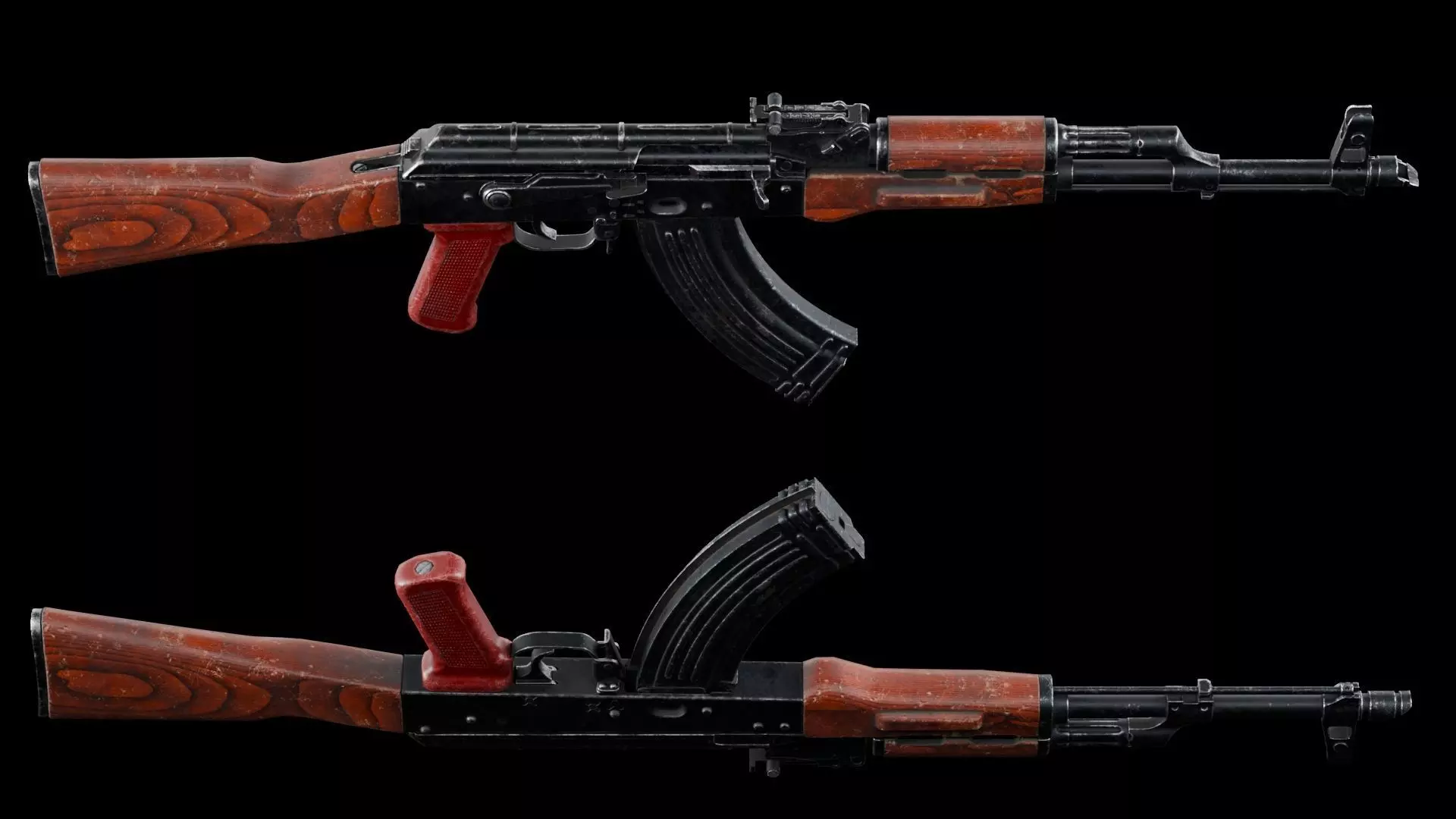 AKM - Kalashnikov Modernized Low-poly 3D model_3