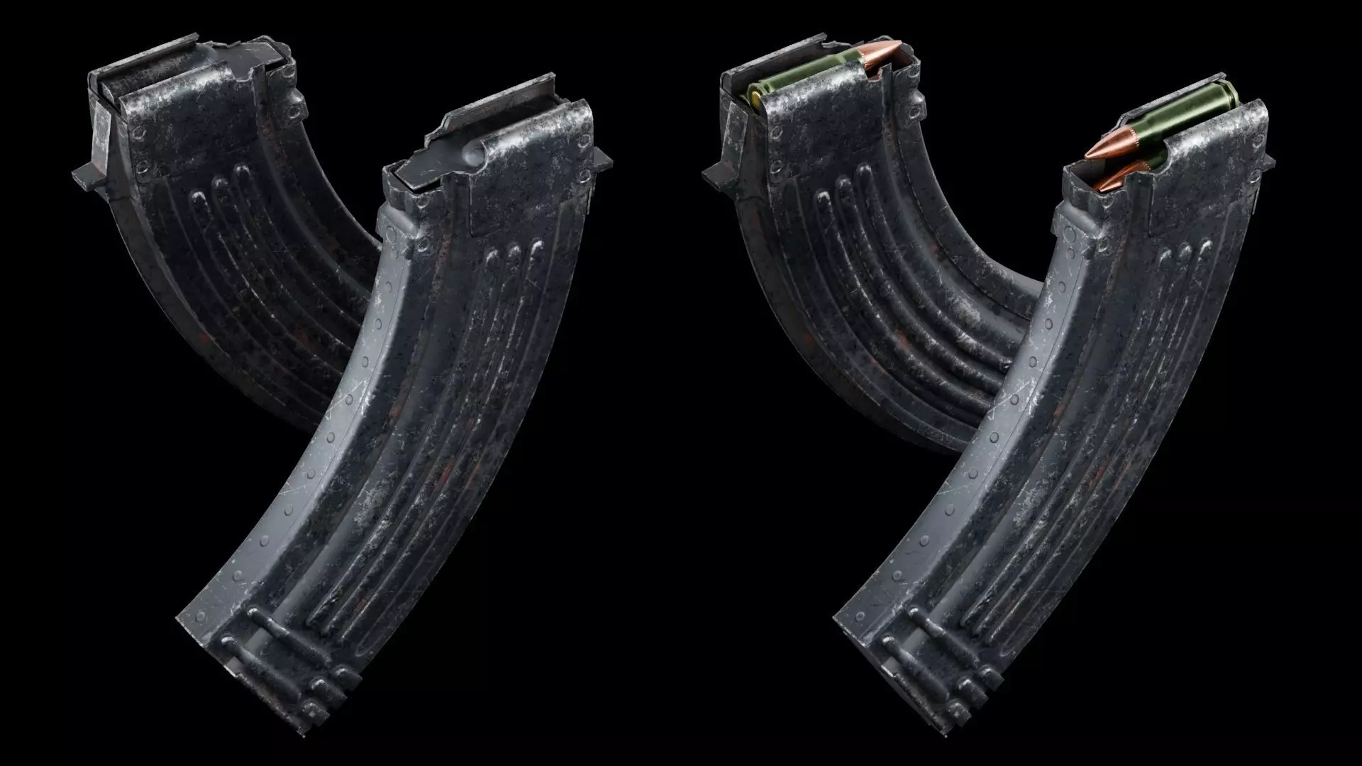 AKM - Kalashnikov Modernized Low-poly 3D model_7