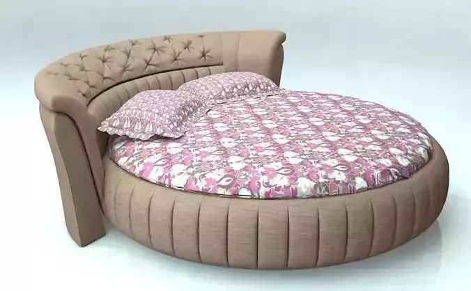 New art deco bed with pillows 