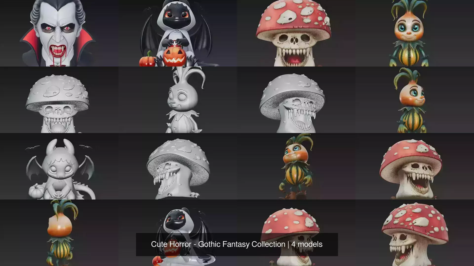 Cute Horror - Gothic Fantasy Collection 3D Model Pack