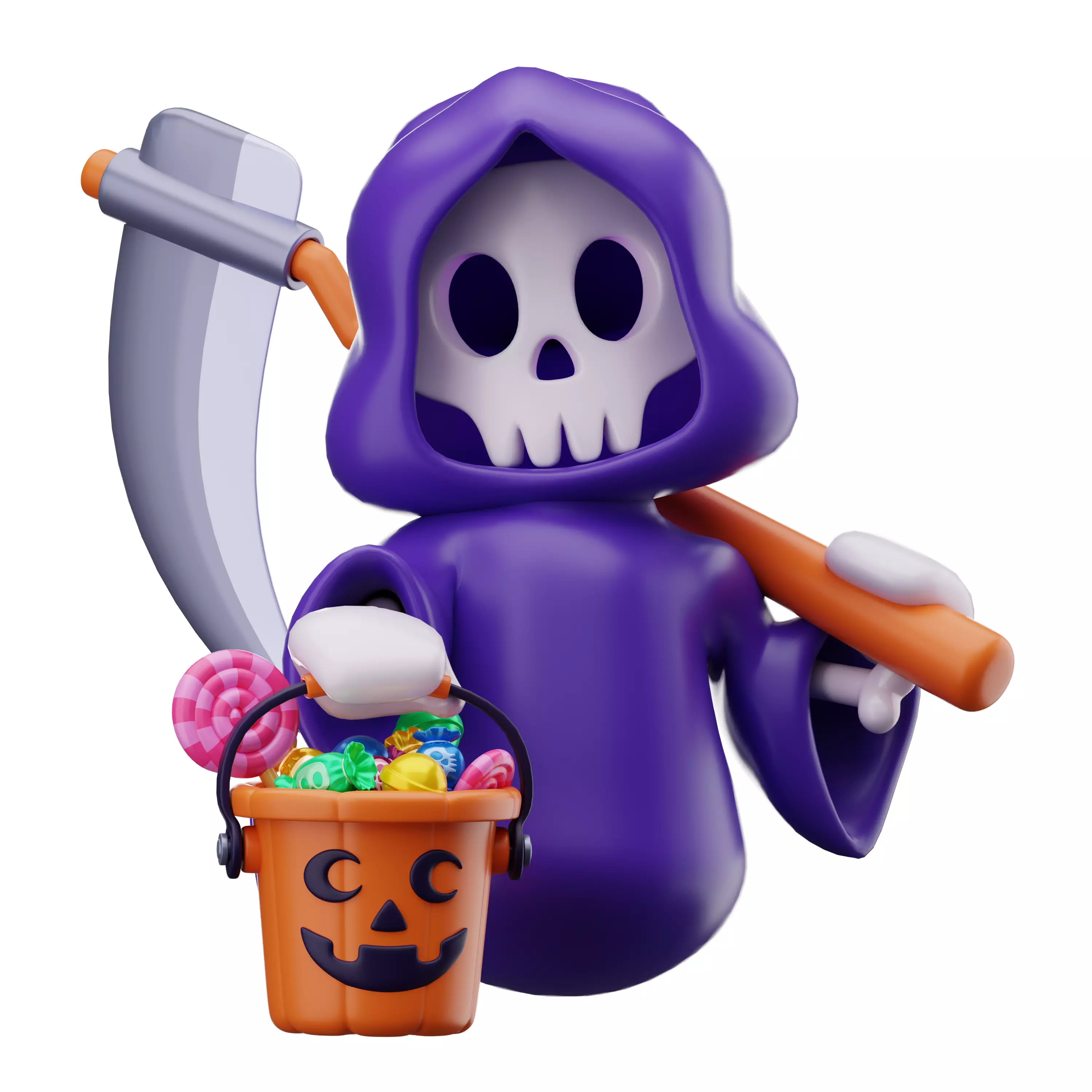 Halloween Cartoon 3D Pack Low Poly Stylized Characters and Props Low-poly 3D model_12