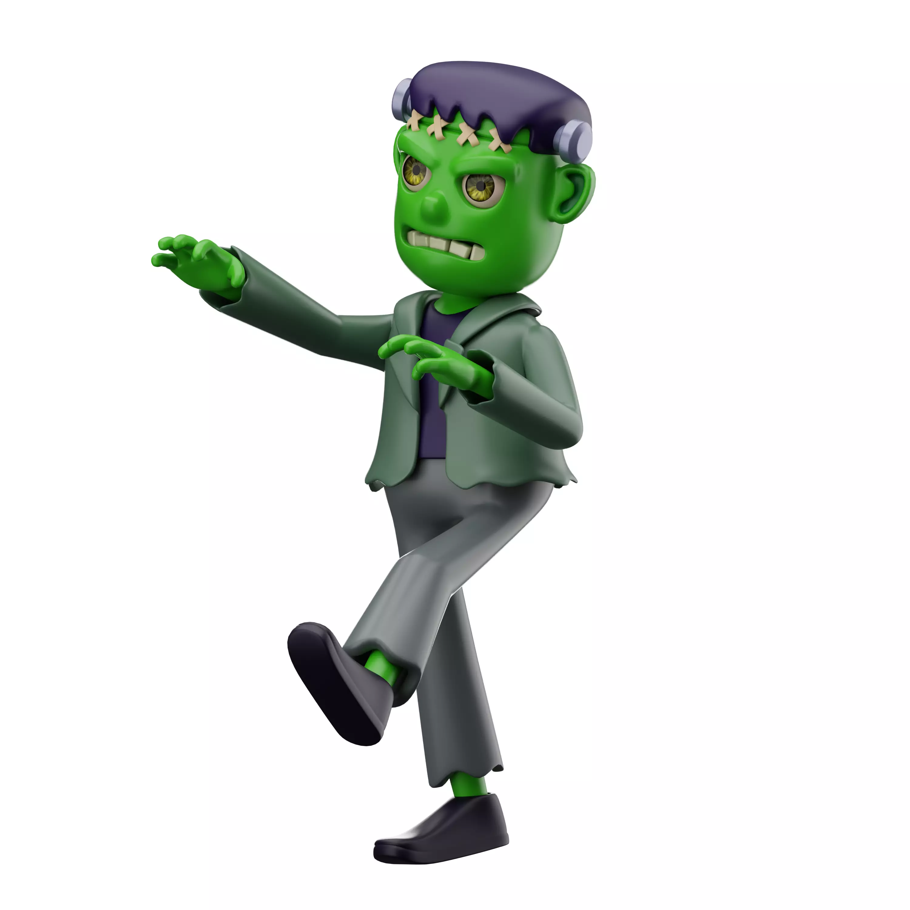 Halloween Cartoon 3D Pack Low Poly Stylized Characters and Props Low-poly 3D model_9