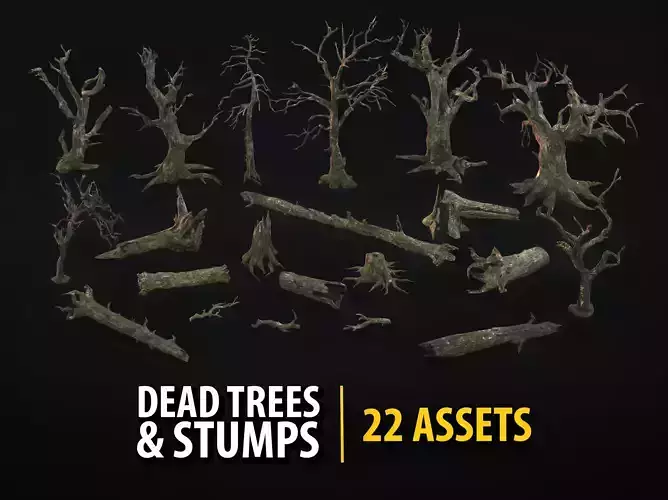 Dead Trees Pack - 22 Assets PBR Game Ready