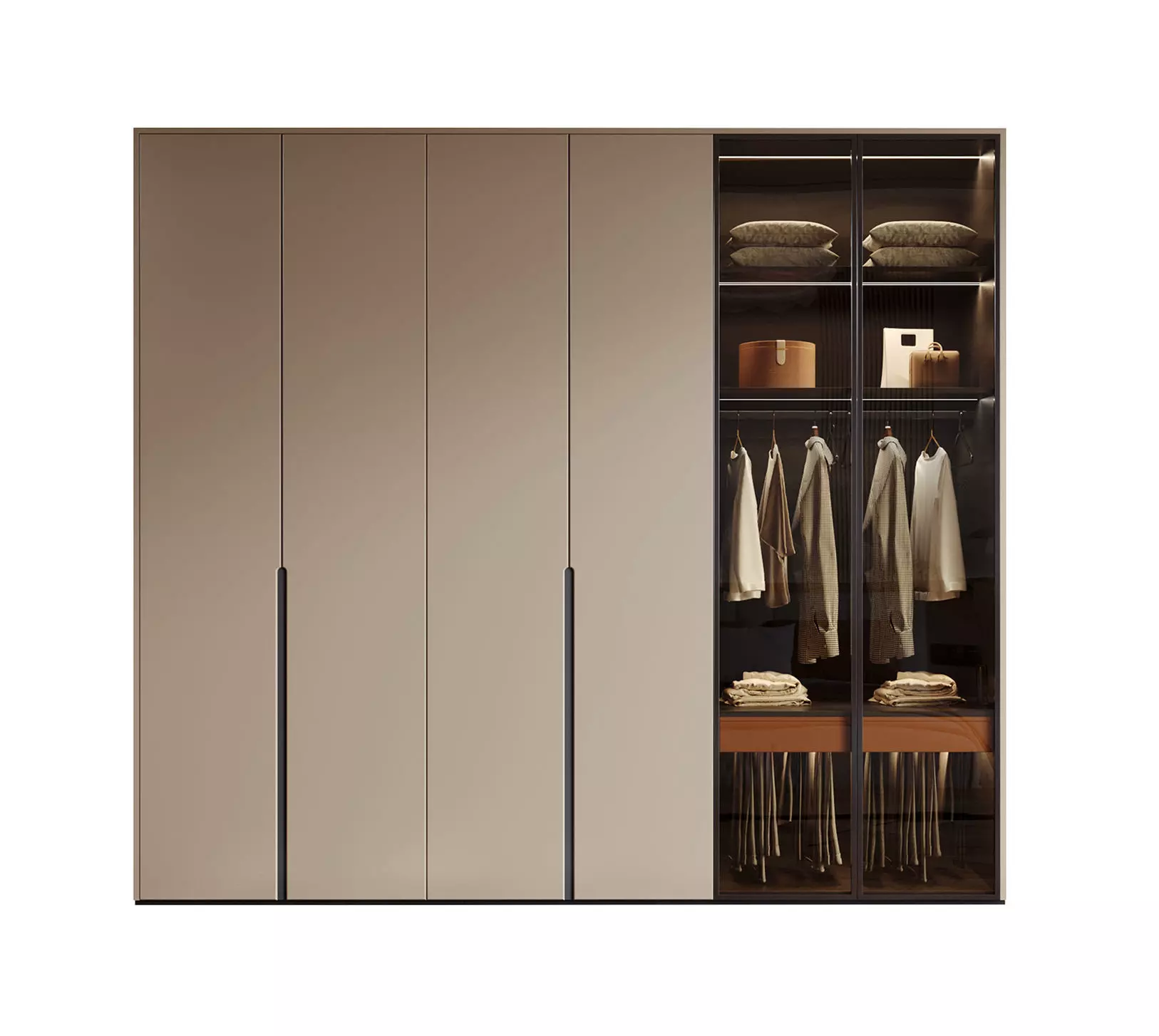 Modern Light Luxury Wardrobe Combination 3D Model 3D model_3