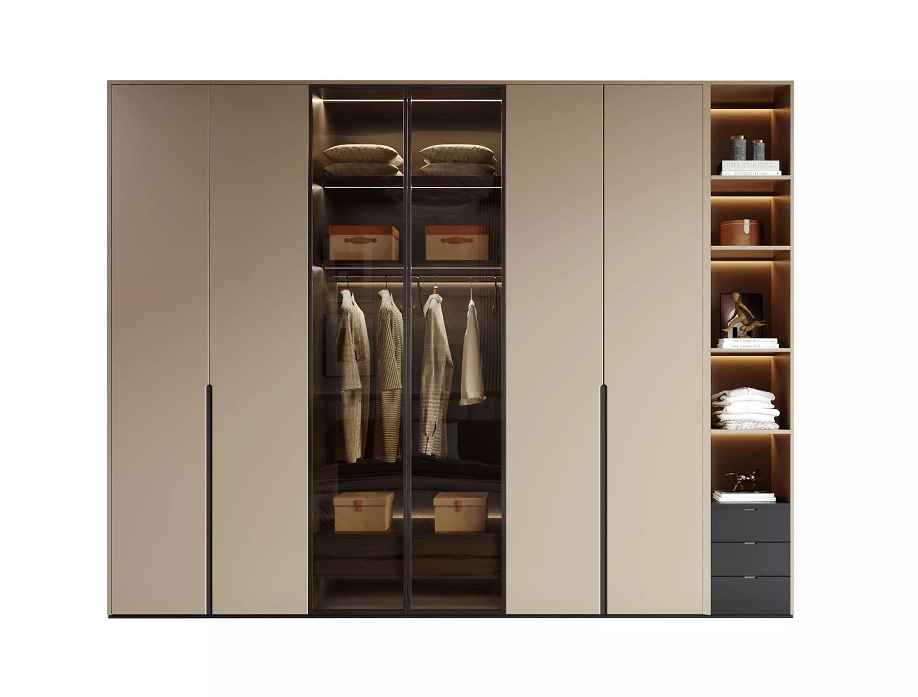 Modern Light Luxury Wardrobe Combination 3D Model 3D model_1