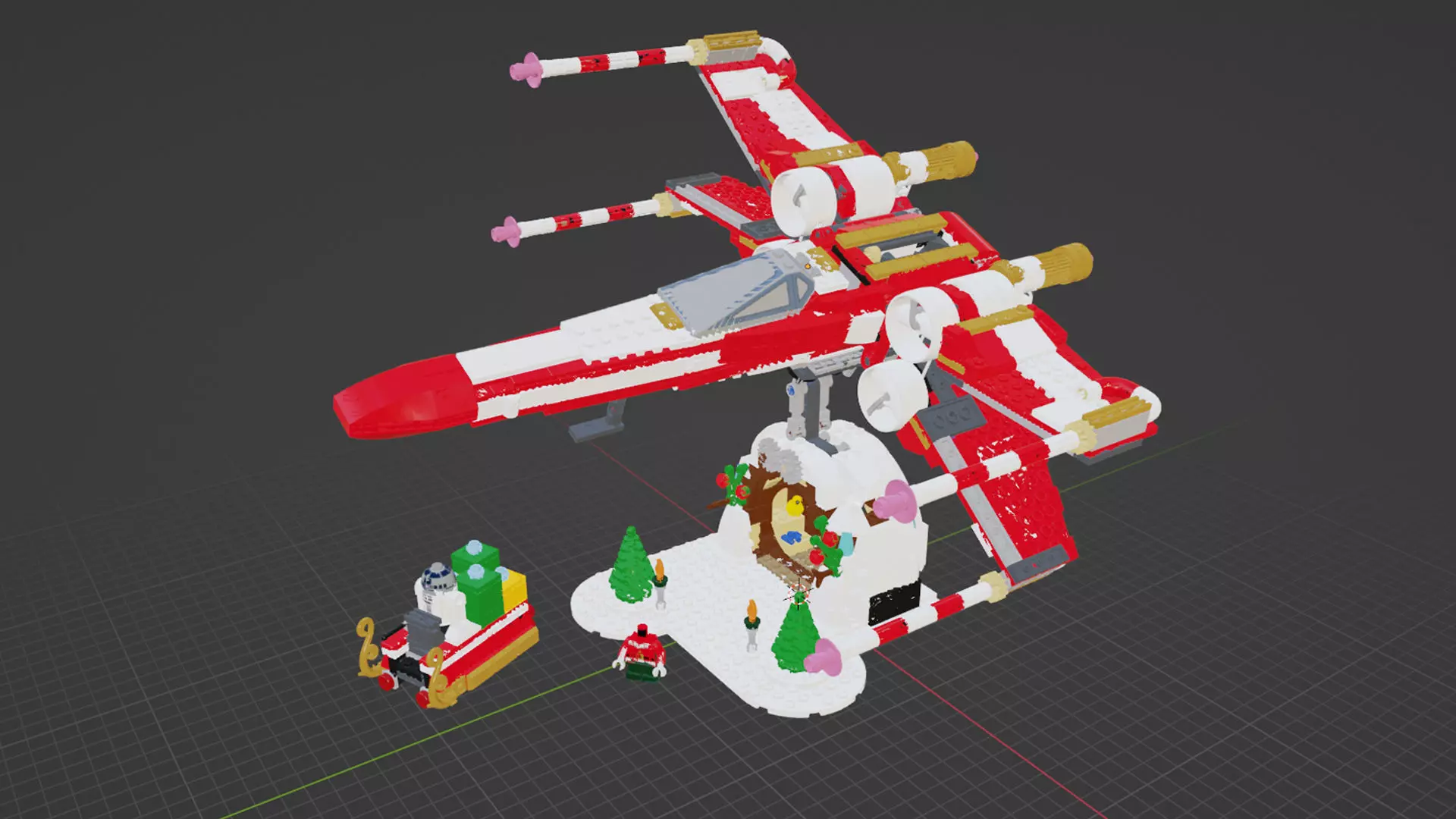 Wikibricks3D - 4002019 Christmas X-Wing 3D print model_1