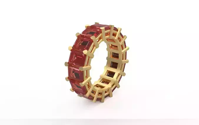 Model 1316  Eternity Band Ring Emerald Diamond 3D print model