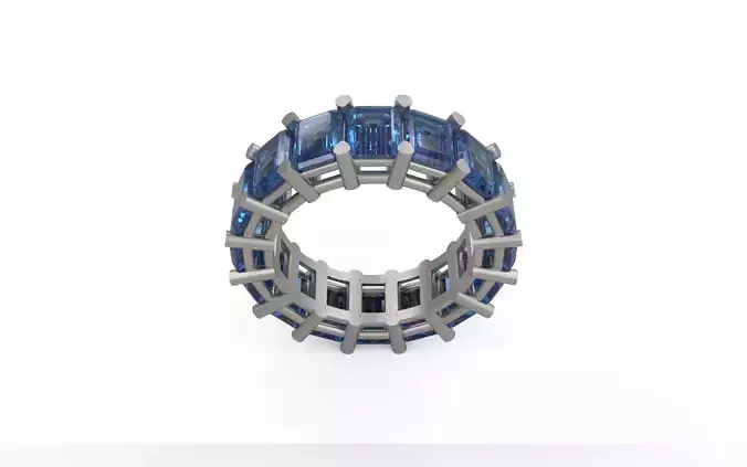 Model 1317  Eternity Band Ring Emerald Diamond 3D print model