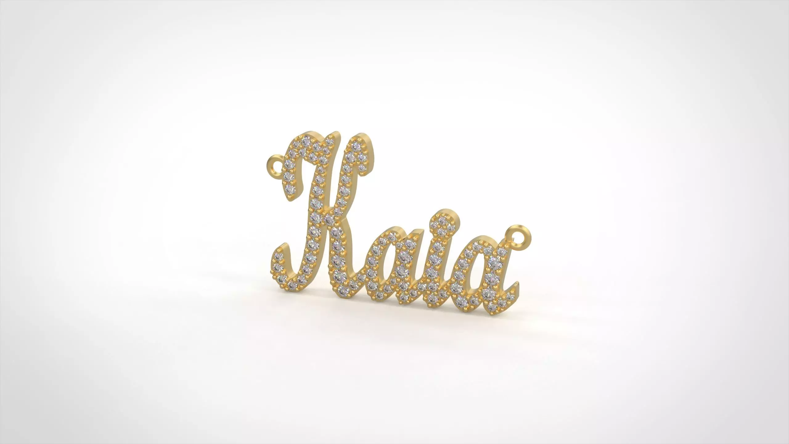 Model 1319 Kaia Name Plate Diamond 3D print model_6