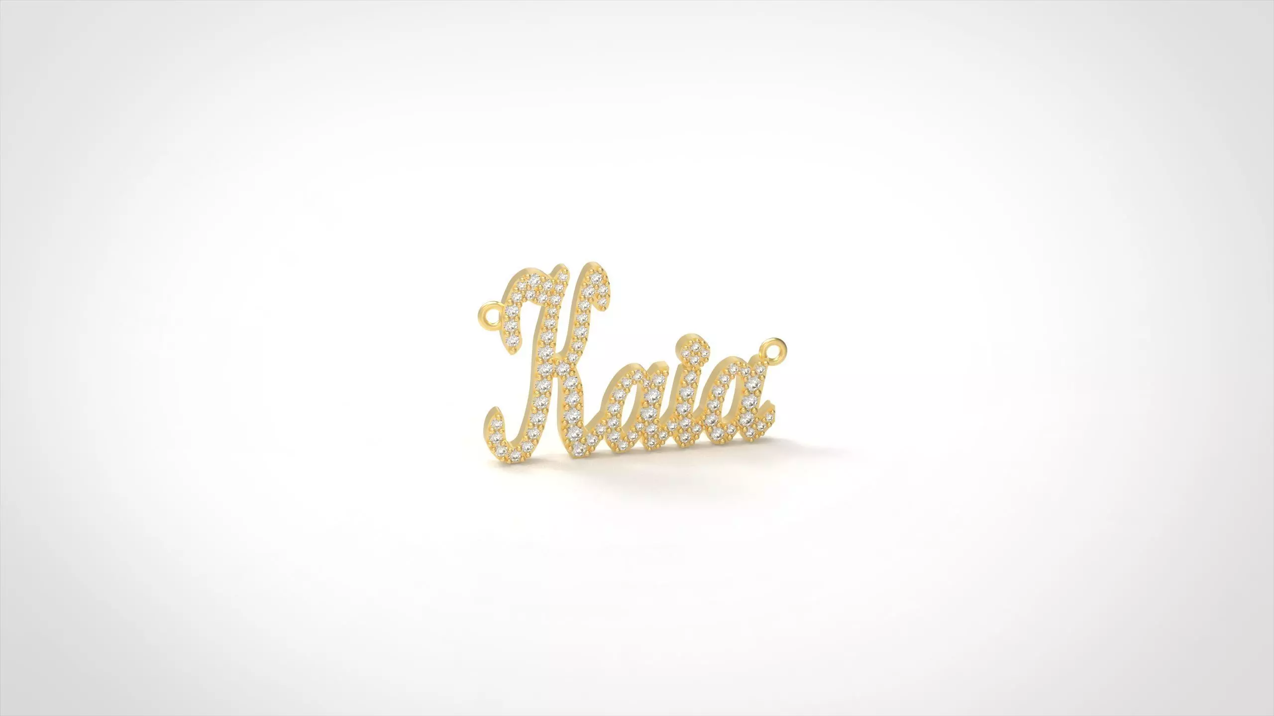 Model 1319 Kaia Name Plate Diamond 3D print model_1