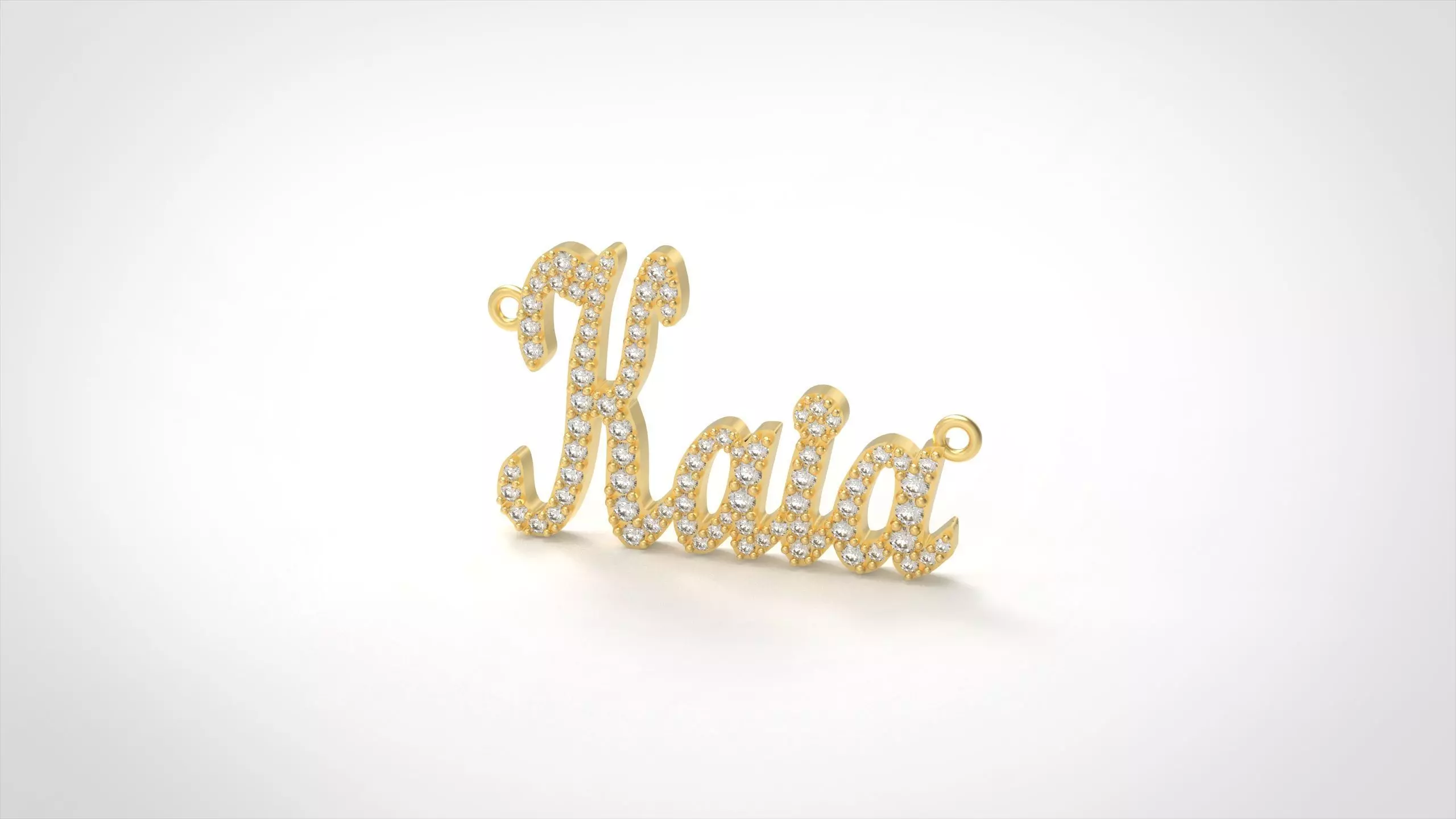 Model 1319 Kaia Name Plate Diamond 3D print model_0