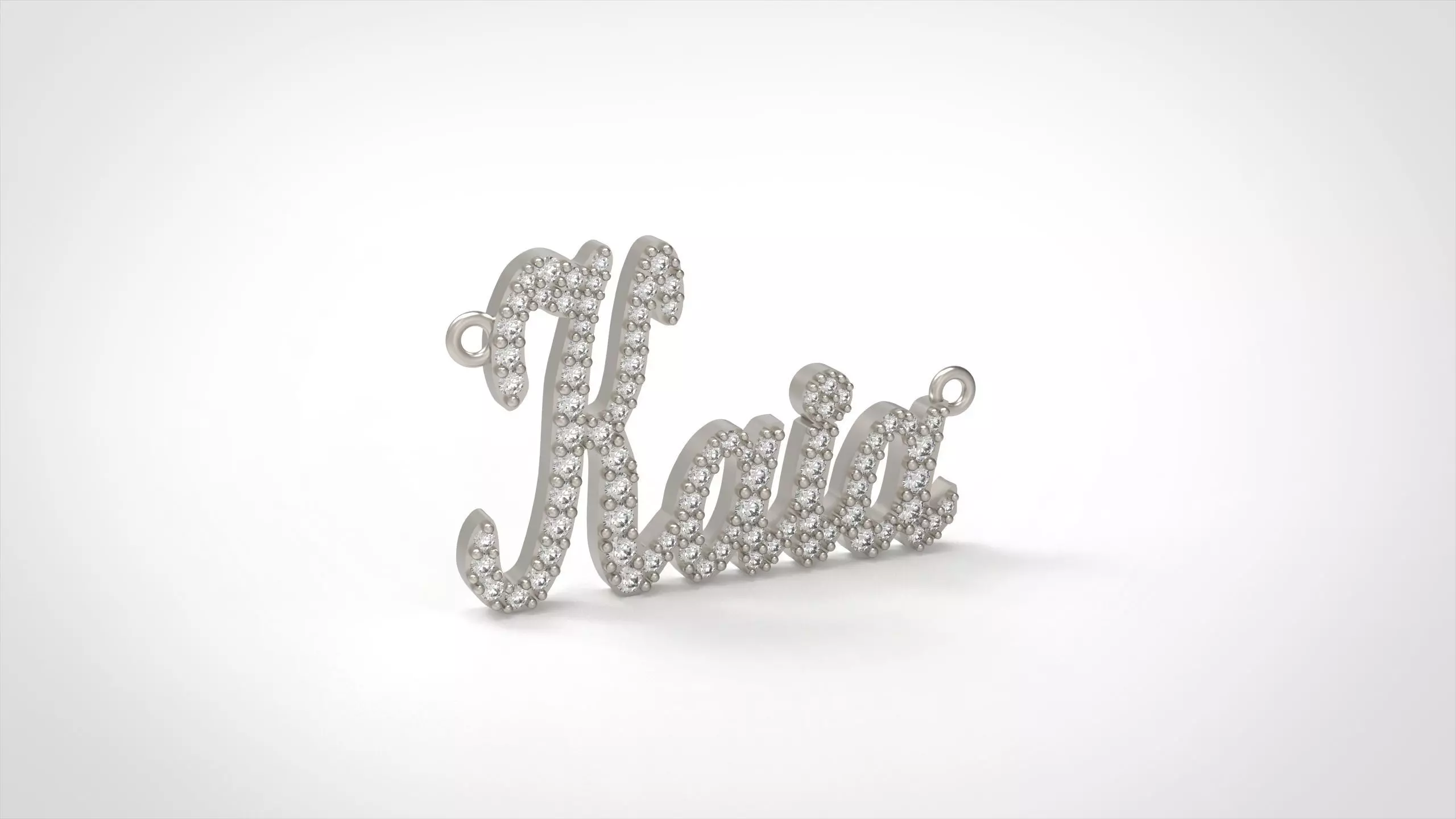 Model 1319 Kaia Name Plate Diamond 3D print model_5