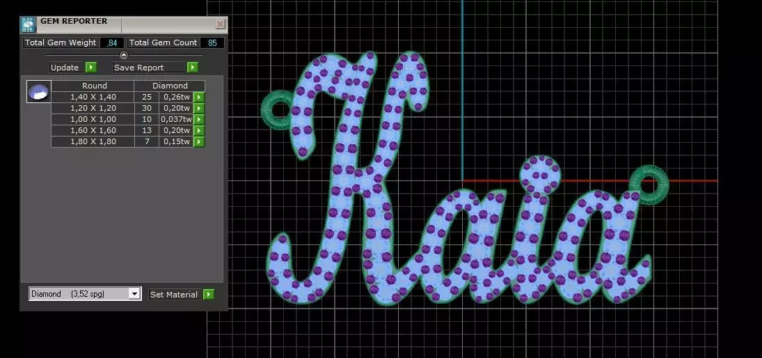 Model 1319 Kaia Name Plate Diamond 3D print model_10