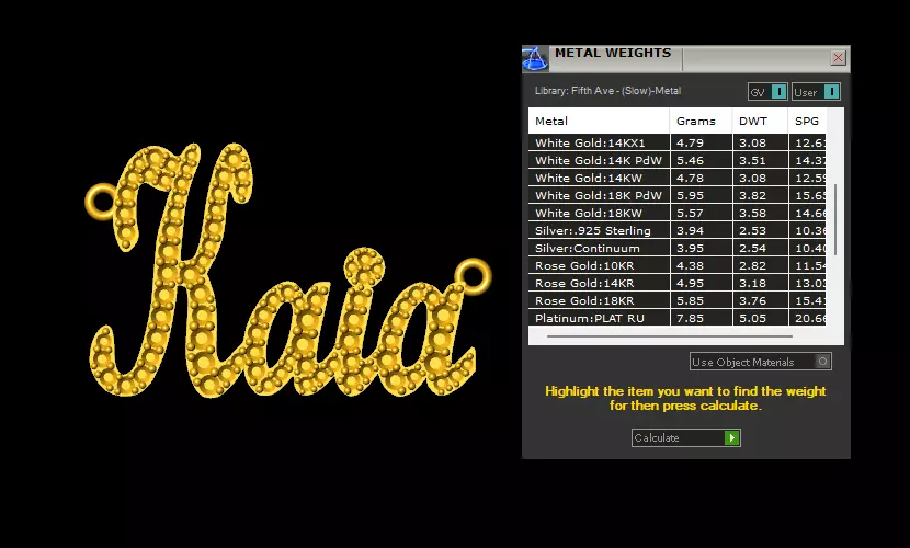 Model 1319 Kaia Name Plate Diamond 3D print model_12