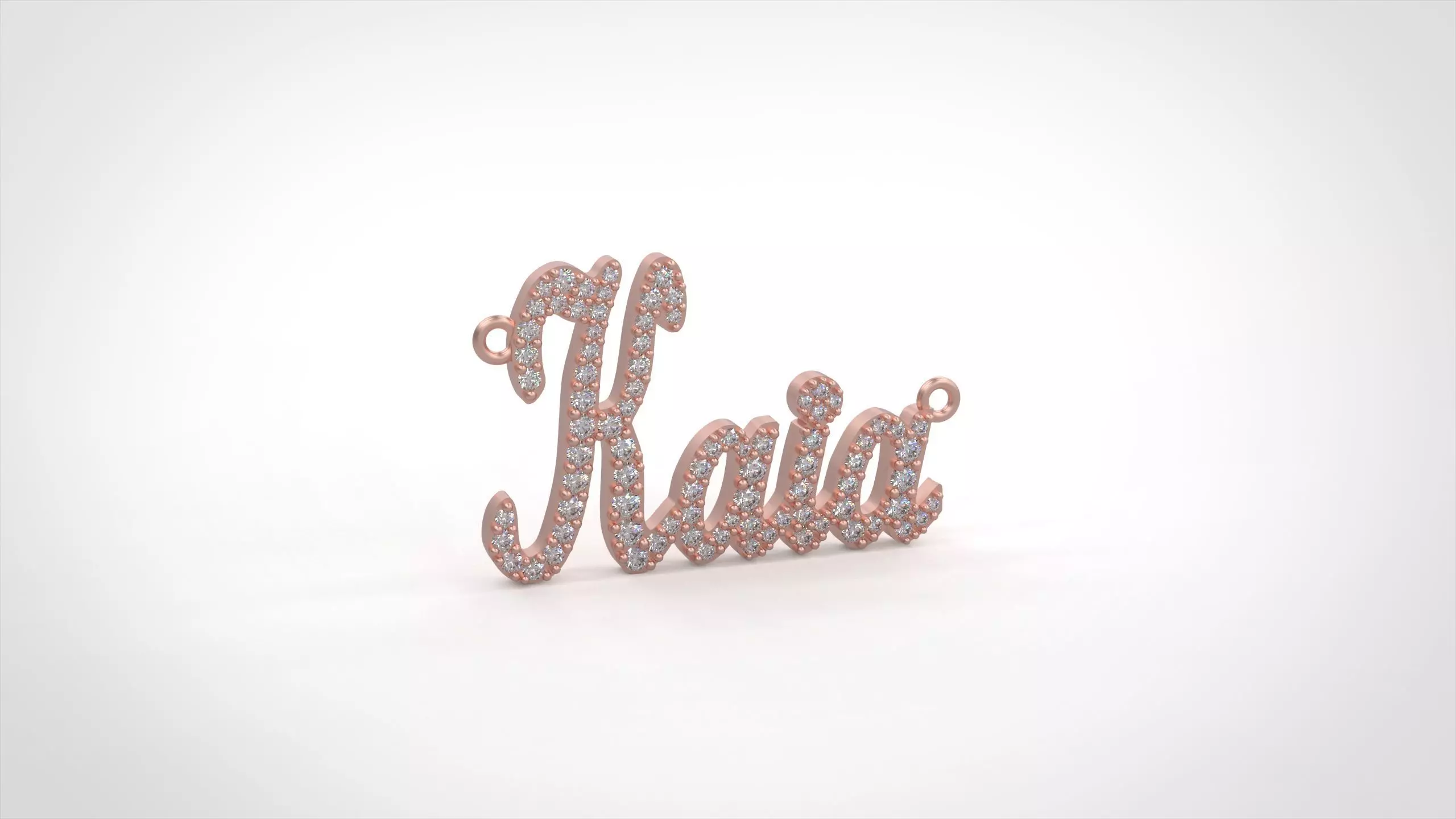 Model 1319 Kaia Name Plate Diamond 3D print model_7