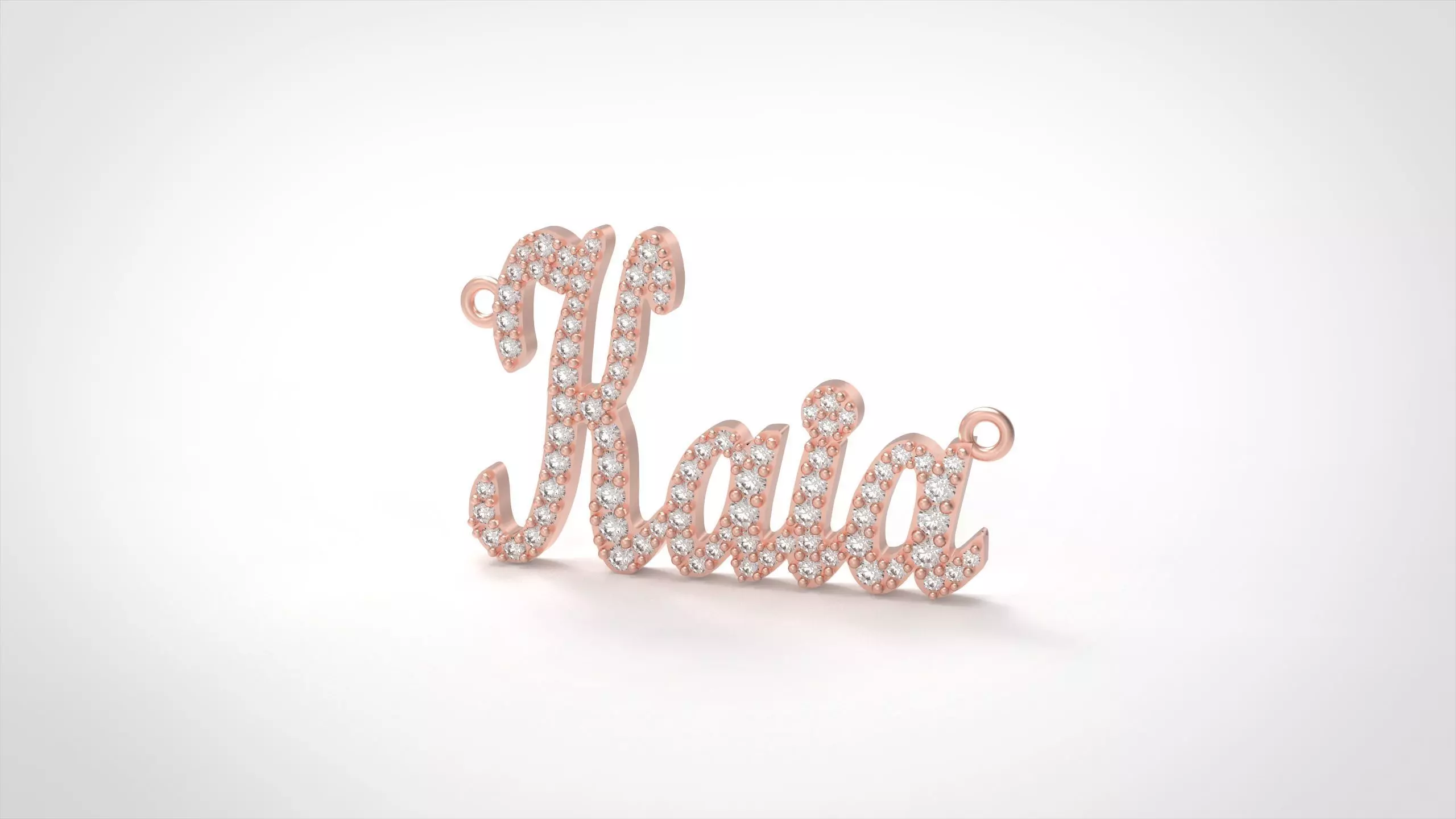 Model 1319 Kaia Name Plate Diamond 3D print model_3