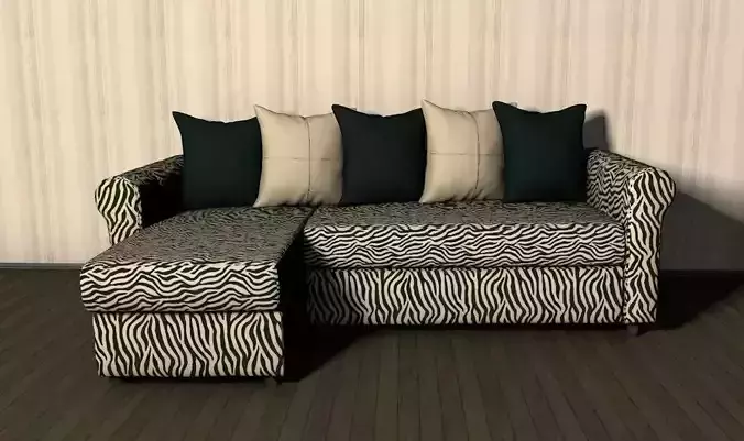 Free style area sofa with pillows   3D model