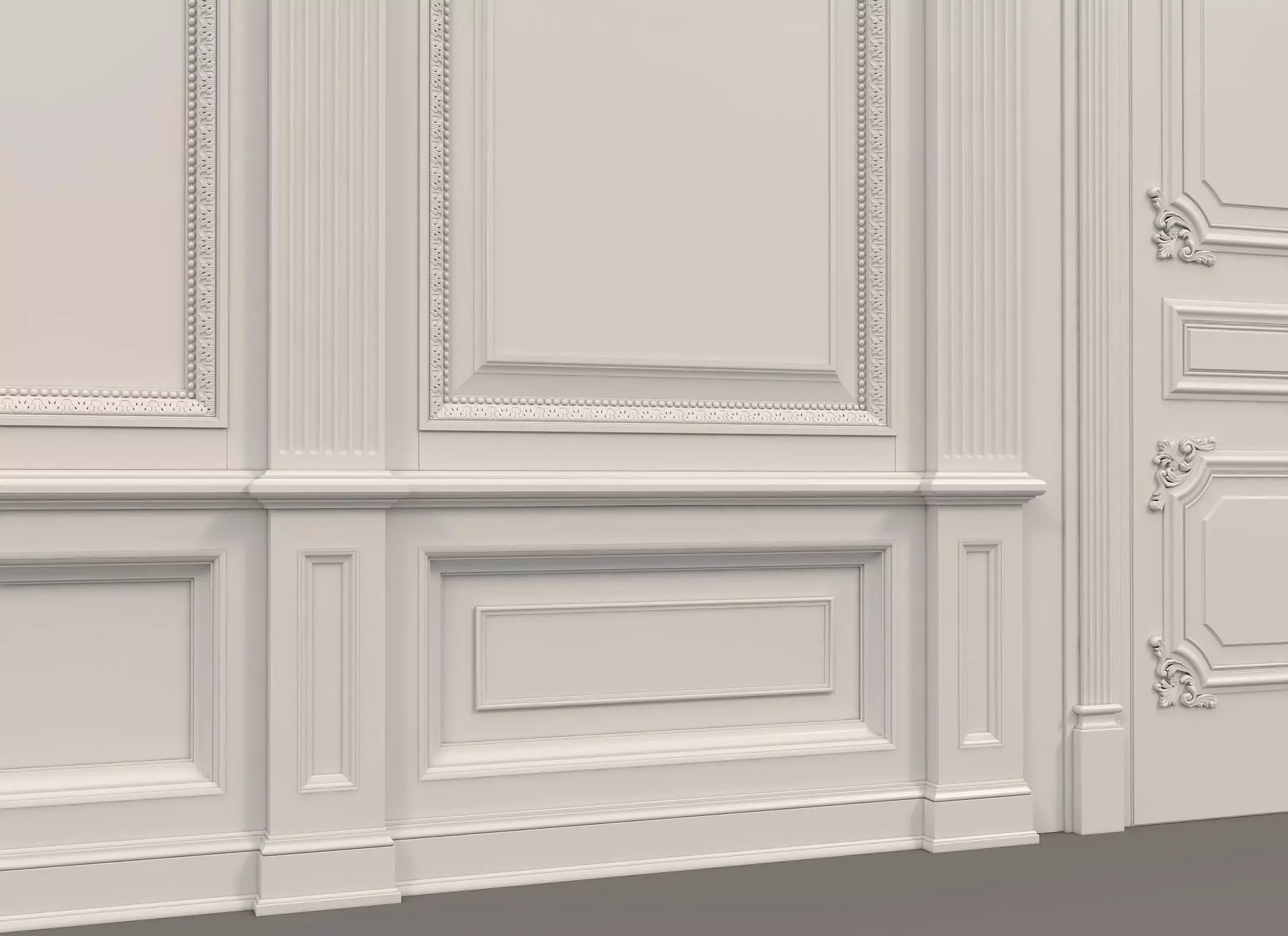 Wall Molding in Classic French style 3 3D model_2
