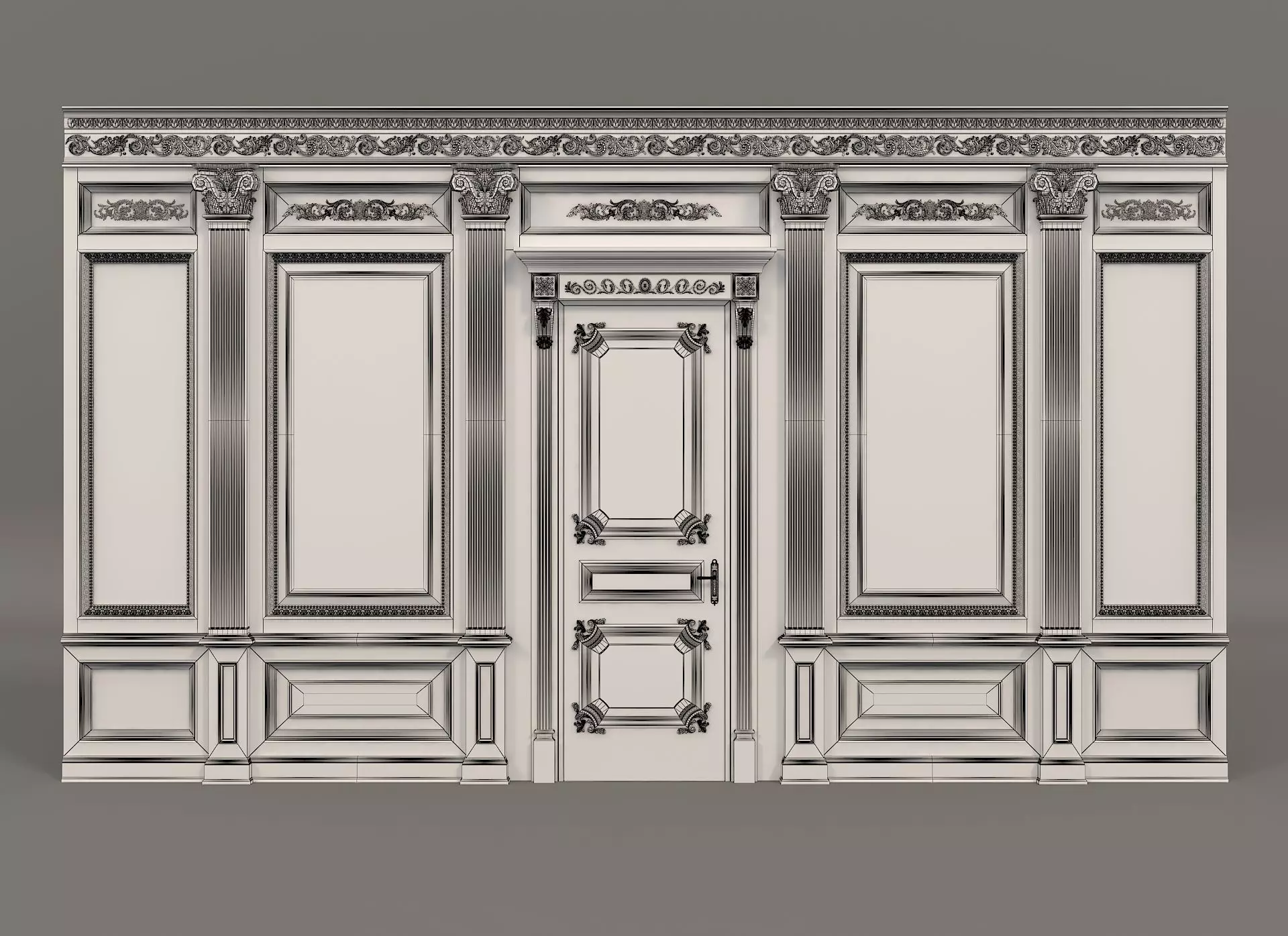 Wall Molding in Classic French style 3 3D model_7