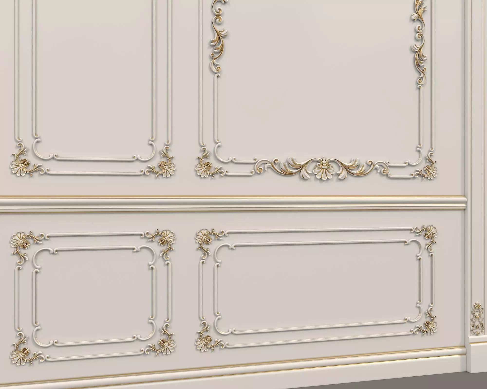 Wall Molding in Classic French style 5 3D model_4