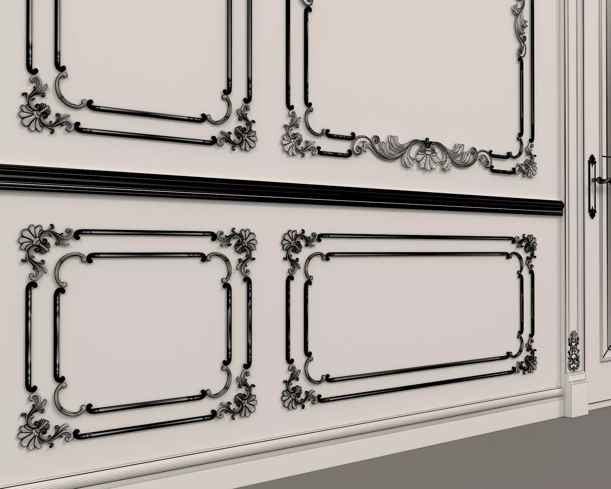 Wall Molding in Classic French style 5 3D model_9