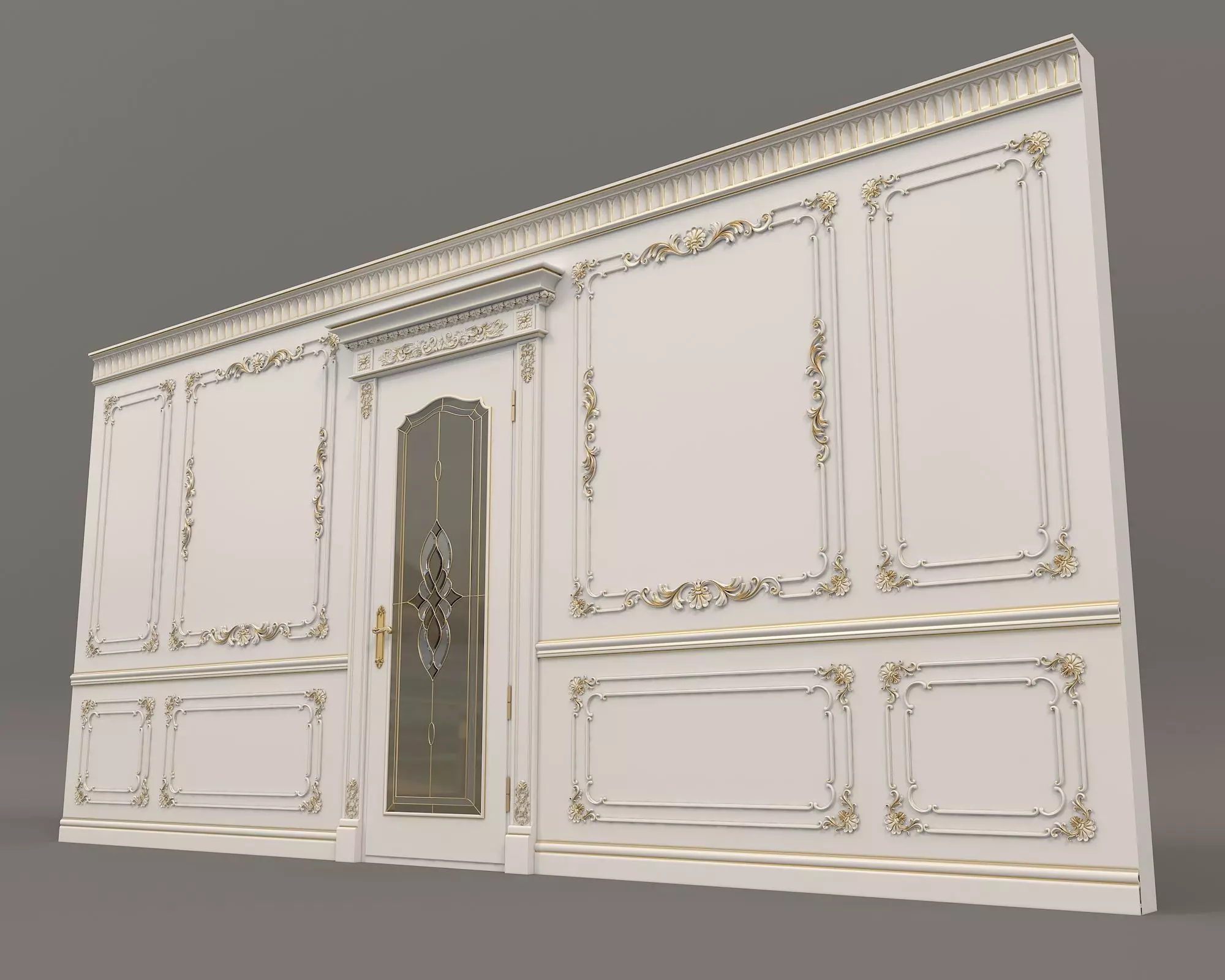 Wall Molding in Classic French style 5 3D model_6
