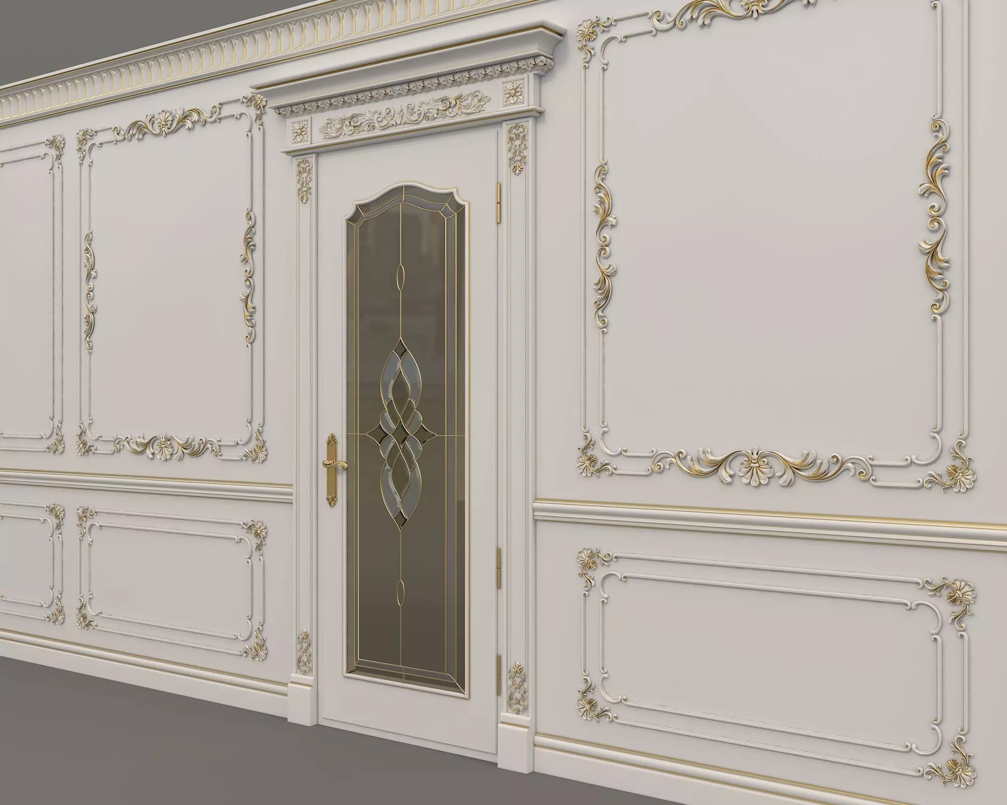 Wall Molding in Classic French style 5 3D model_2
