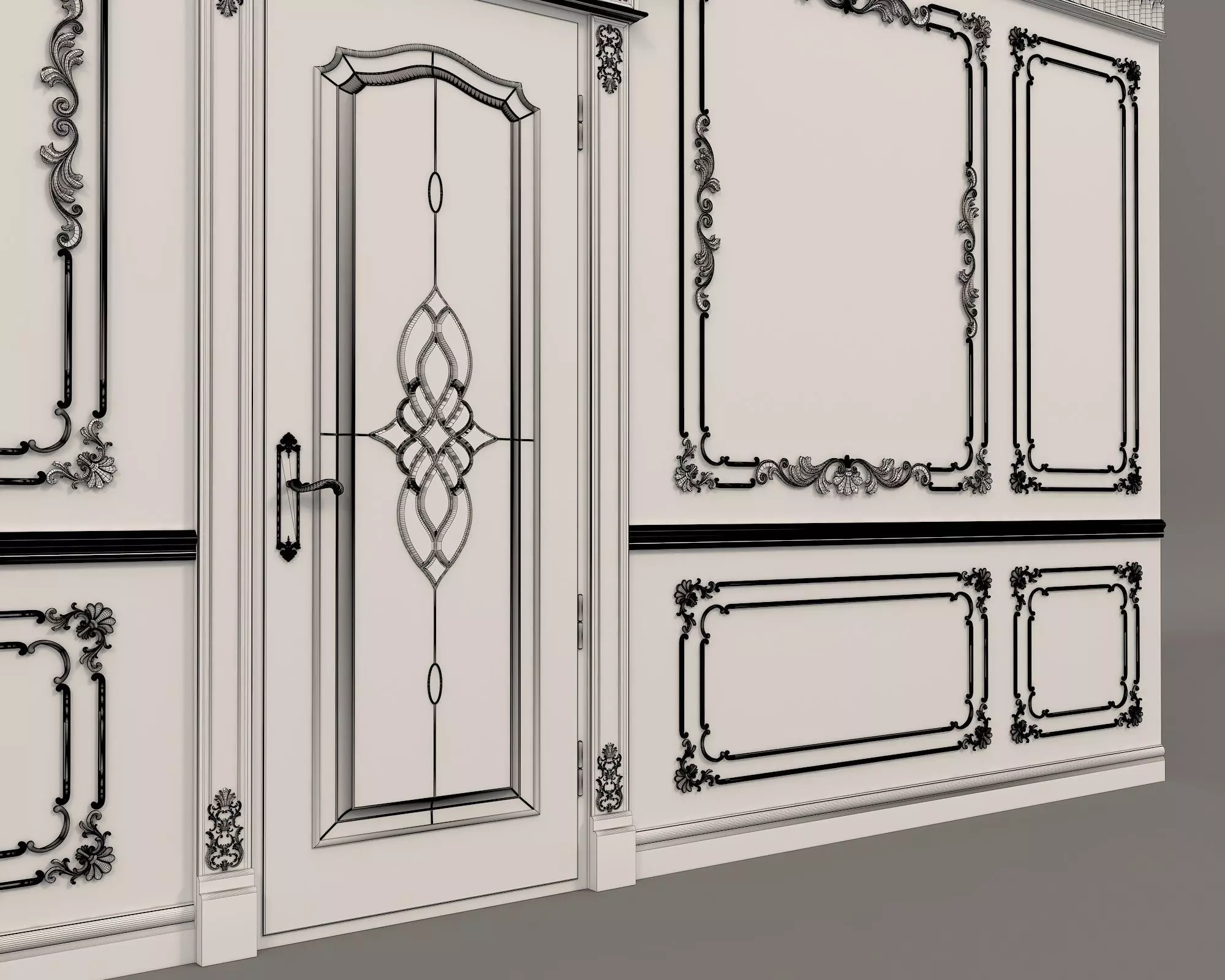 Wall Molding in Classic French style 5 3D model_8