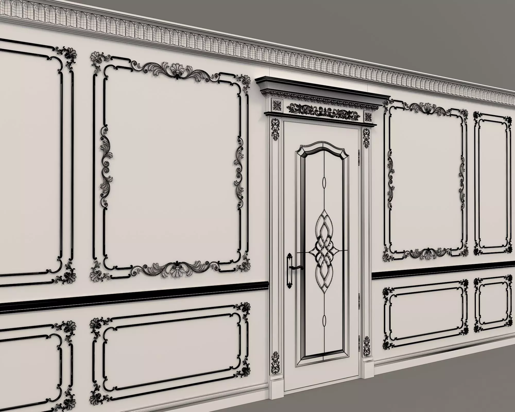Wall Molding in Classic French style 5 3D model_7