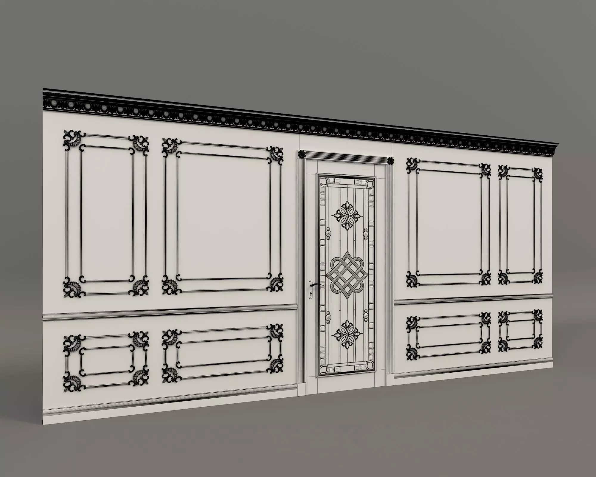 Wall Molding in Classic French style 6 3D model_8