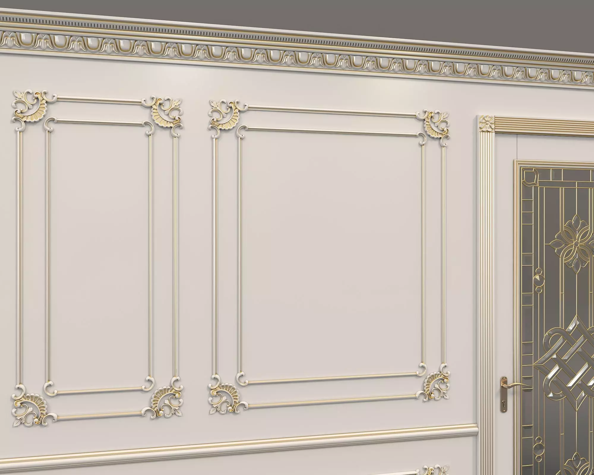 Wall Molding in Classic French style 6 3D model_5