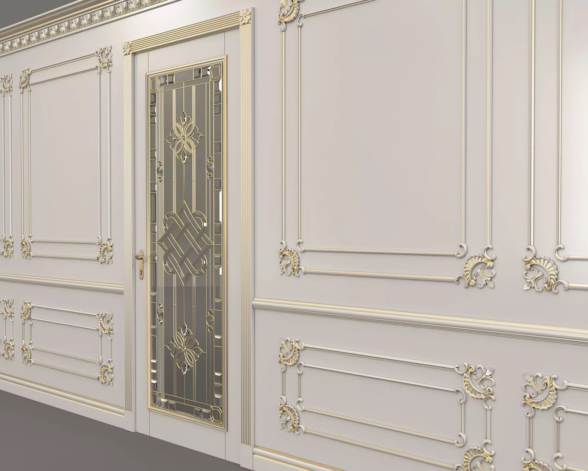 Wall Molding in Classic French style 6 3D model_4
