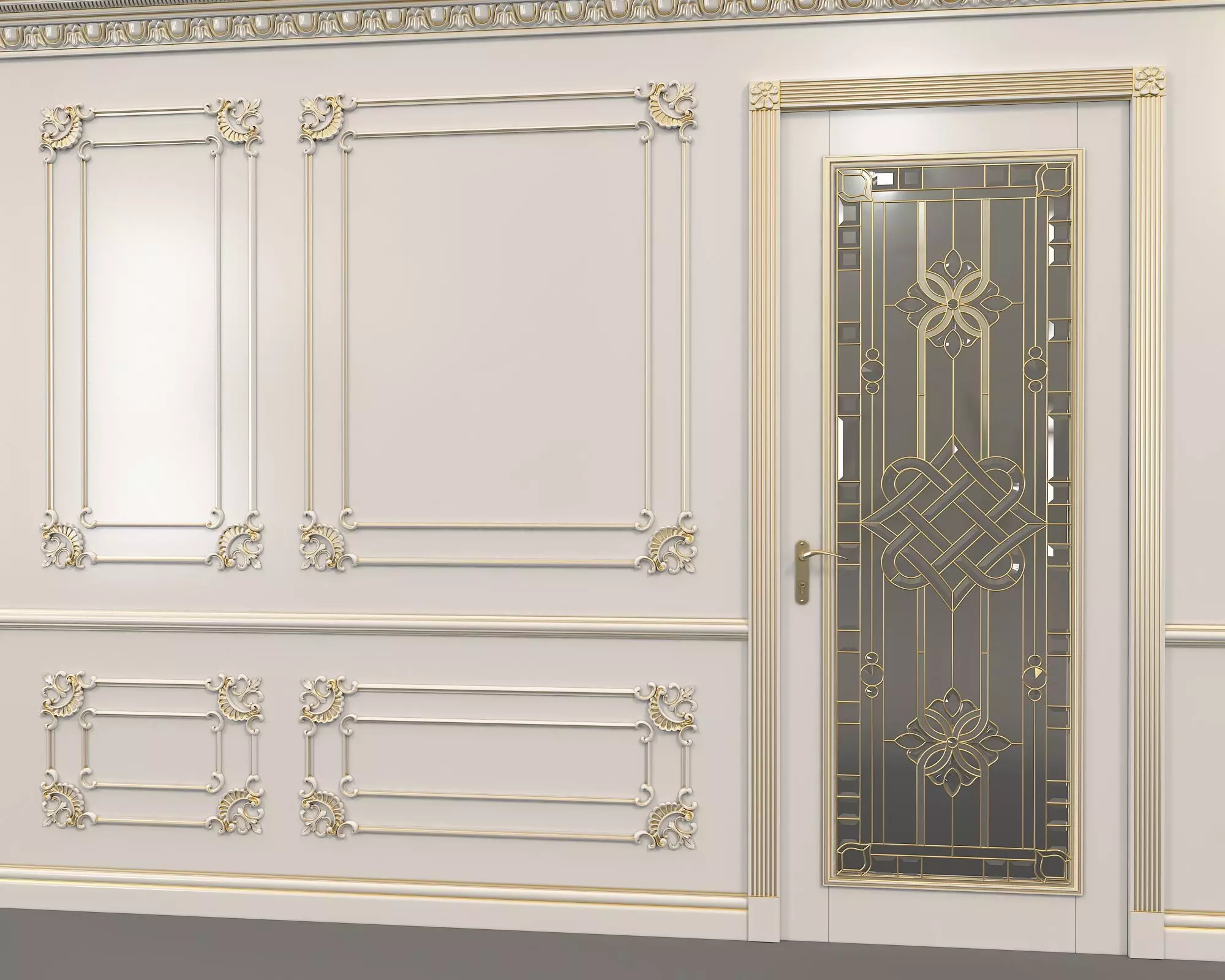 Wall Molding in Classic French style 6 3D model_3