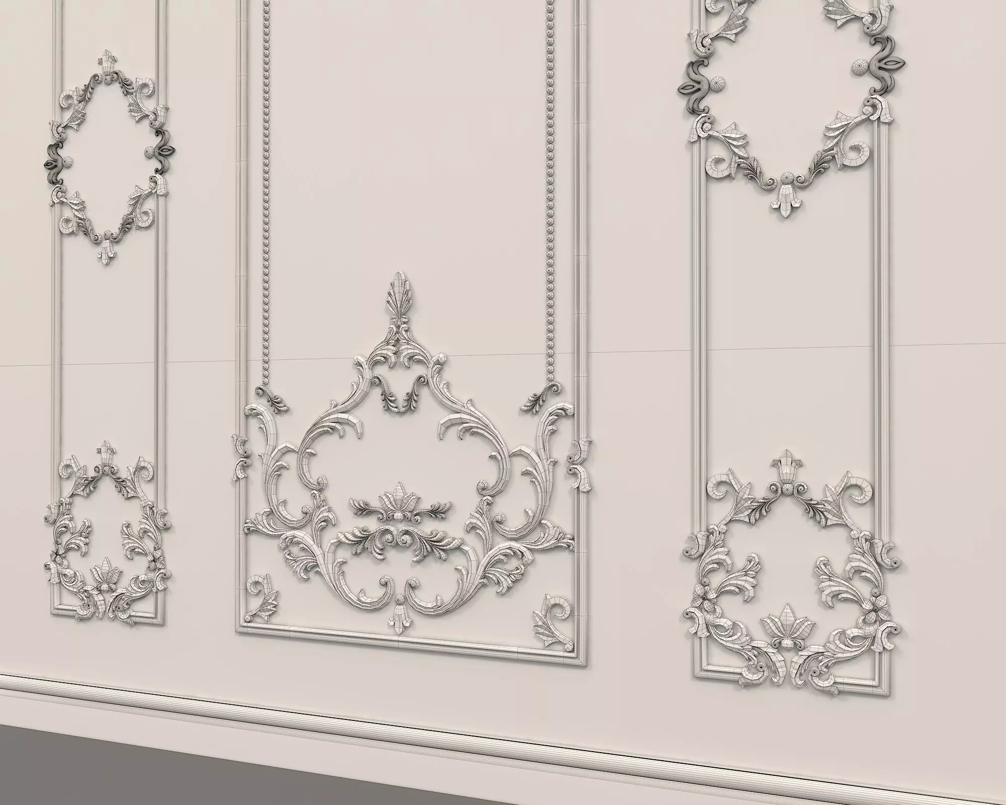 Wall Molding in Classic French style 7 3D model_9