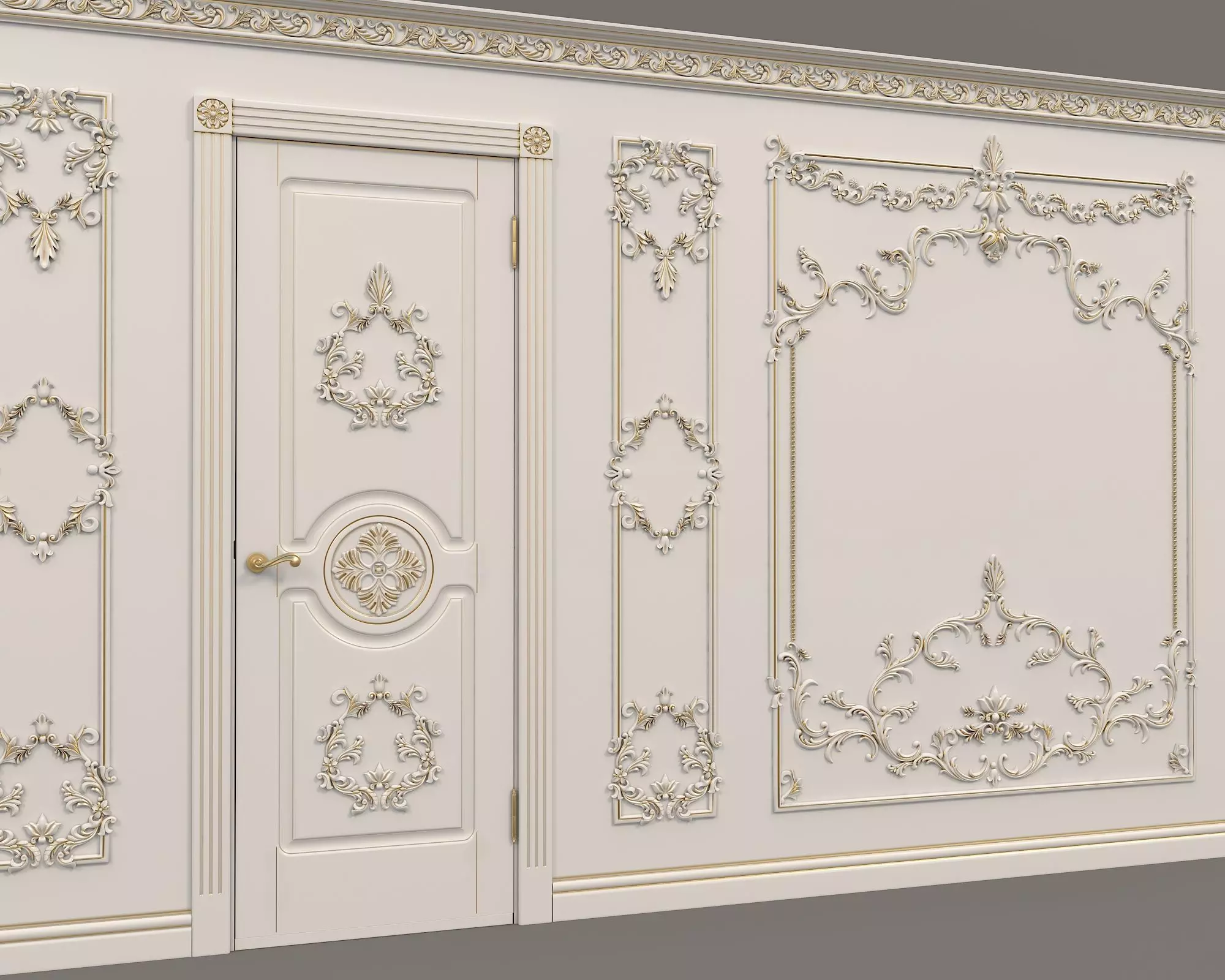 Wall Molding in Classic French style 7 3D model_4