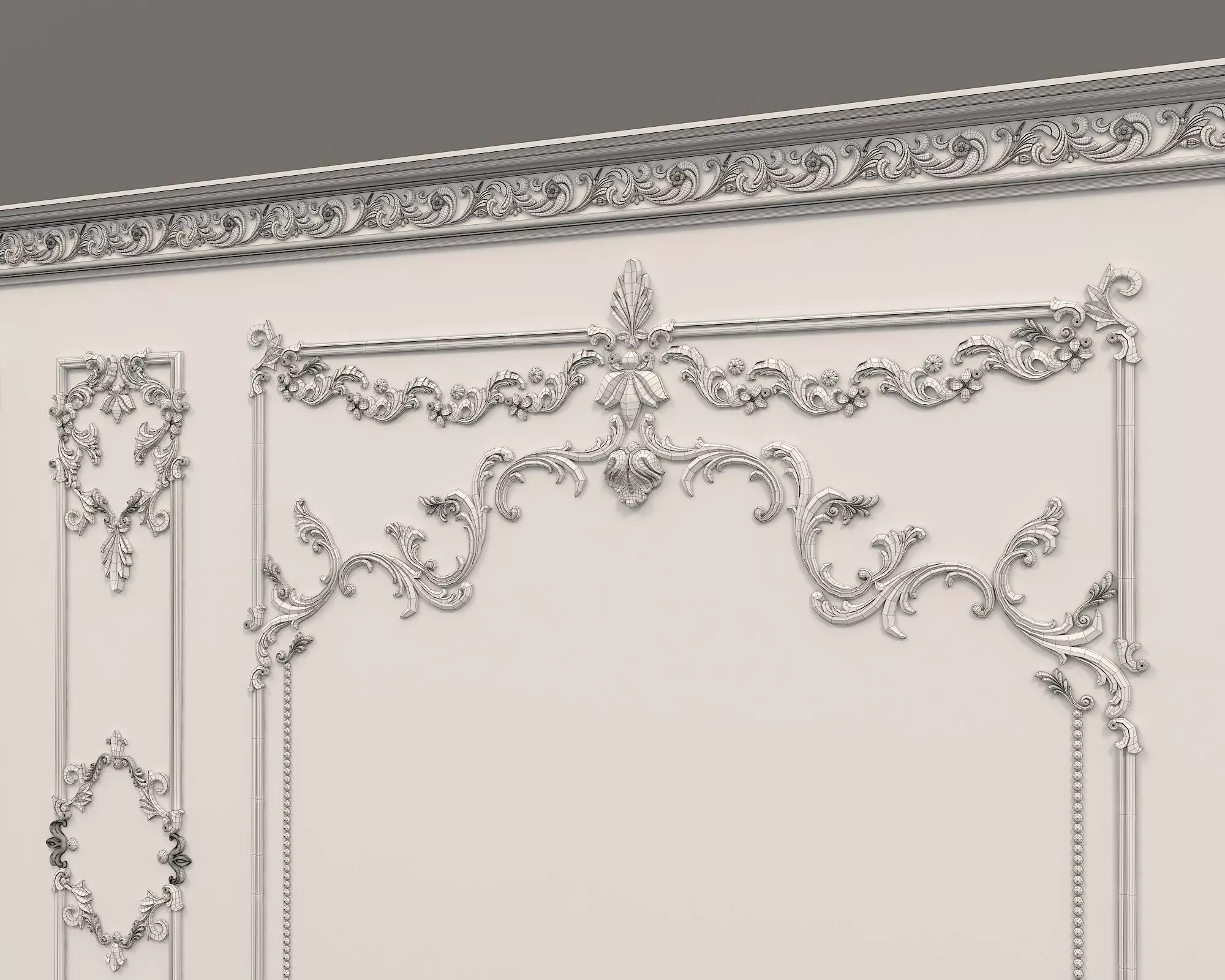 Wall Molding in Classic French style 7 3D model_8