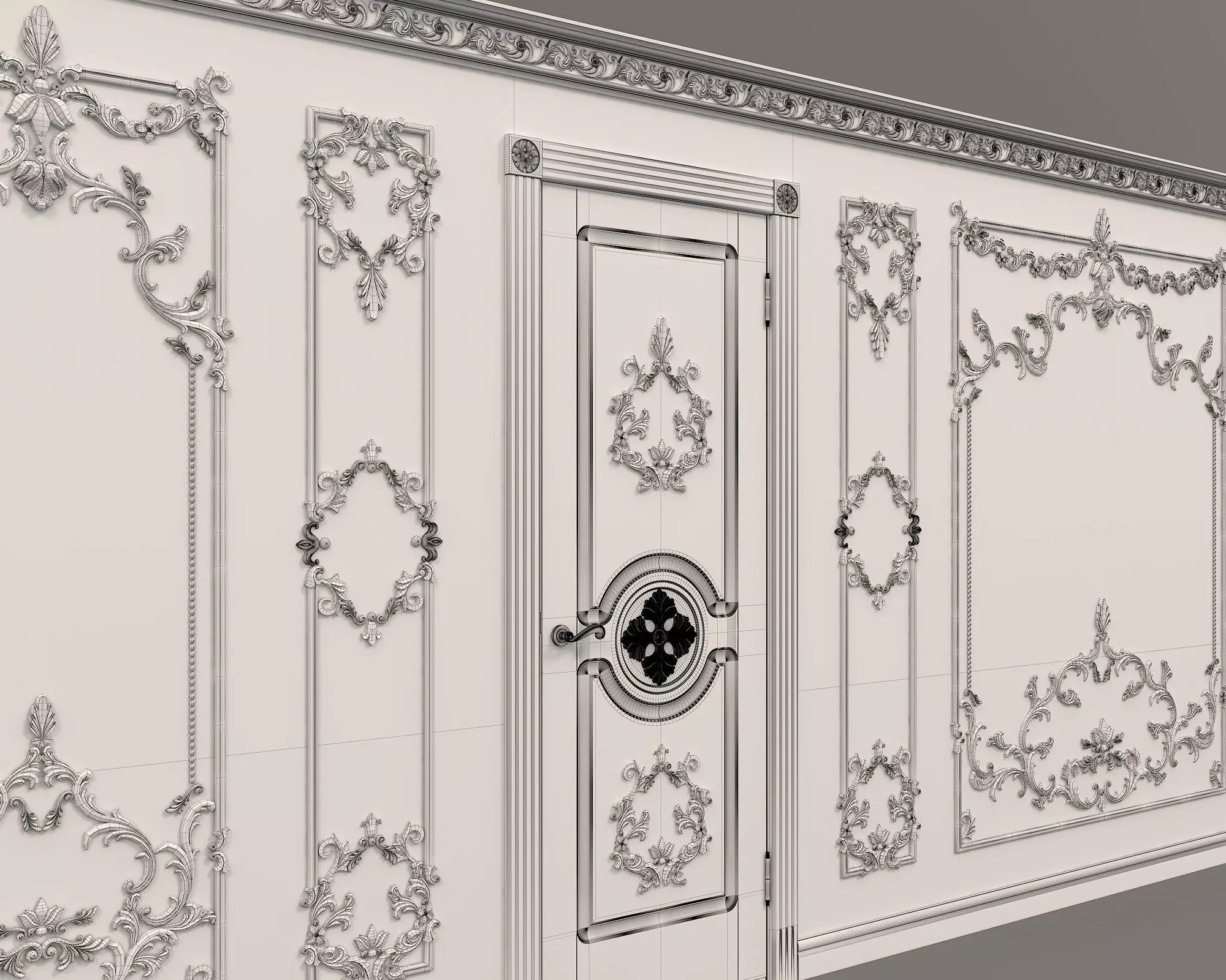 Wall Molding in Classic French style 7 3D model_7