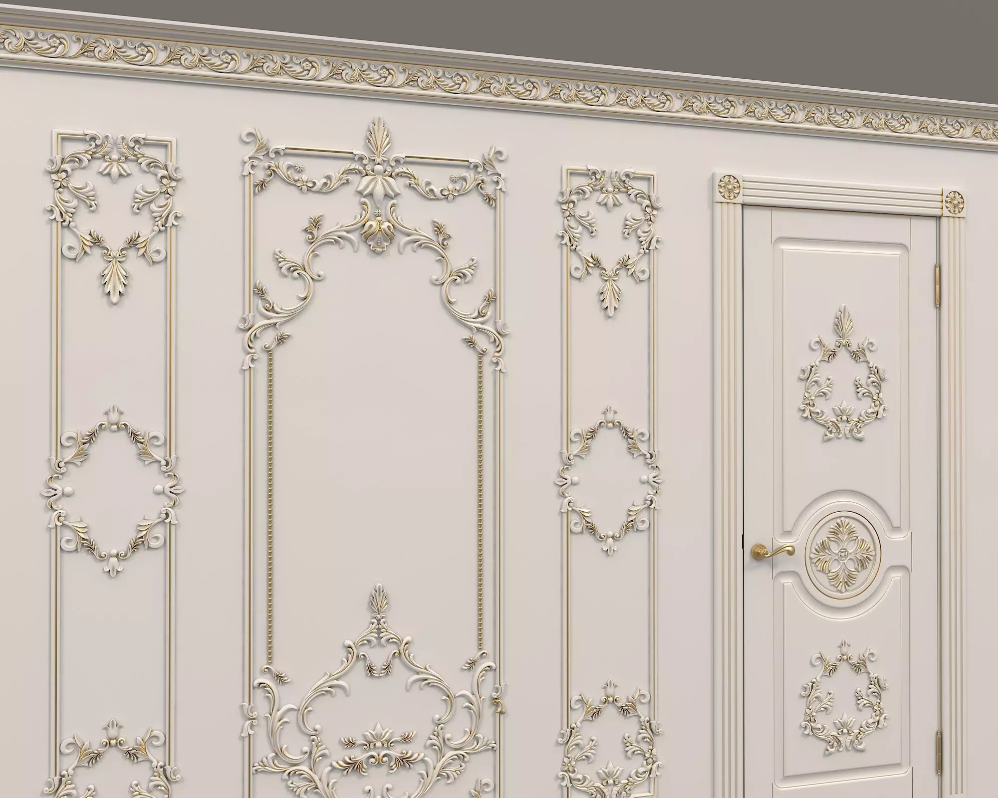 Wall Molding in Classic French style 7 3D model_3