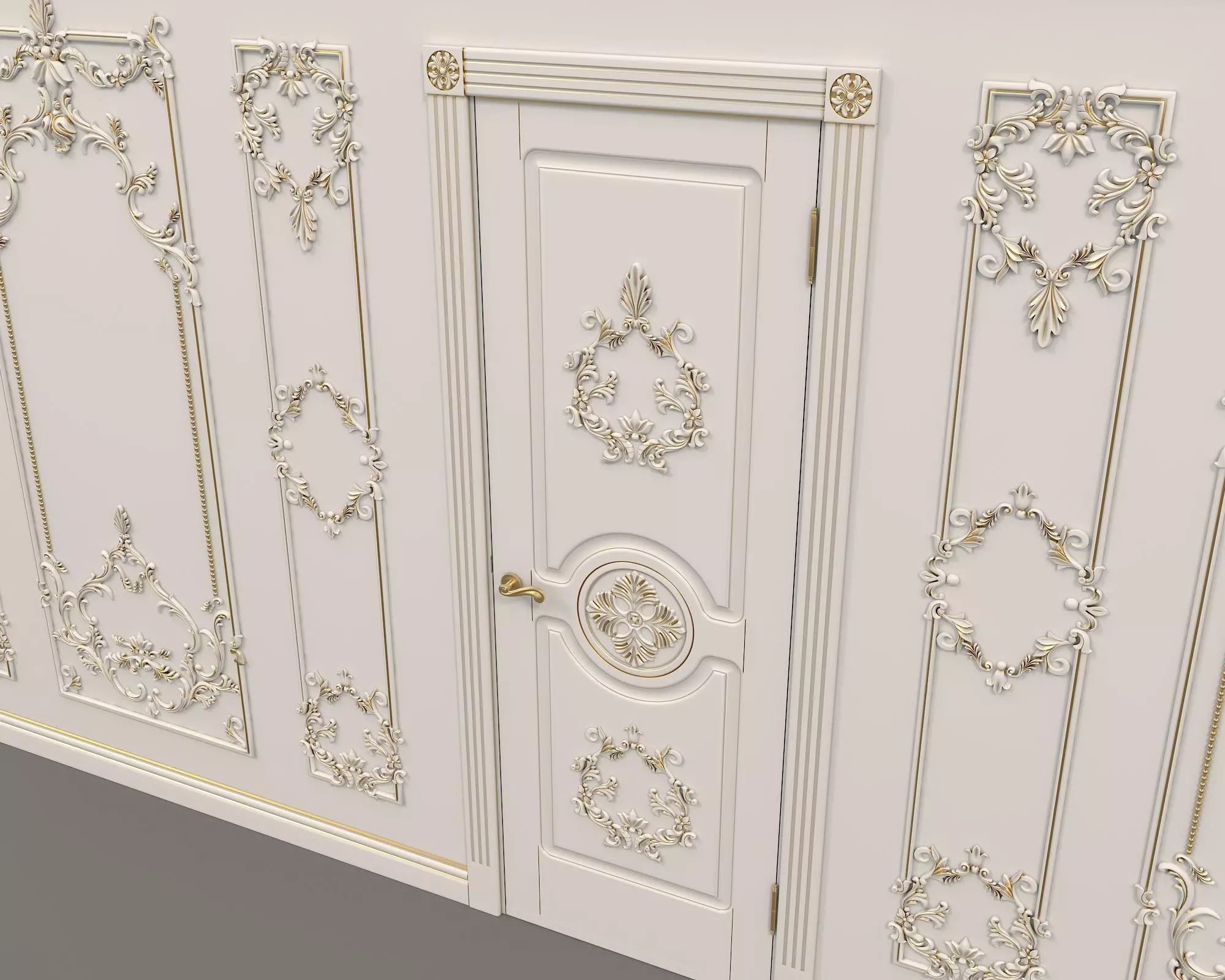 Wall Molding in Classic French style 7 3D model_5