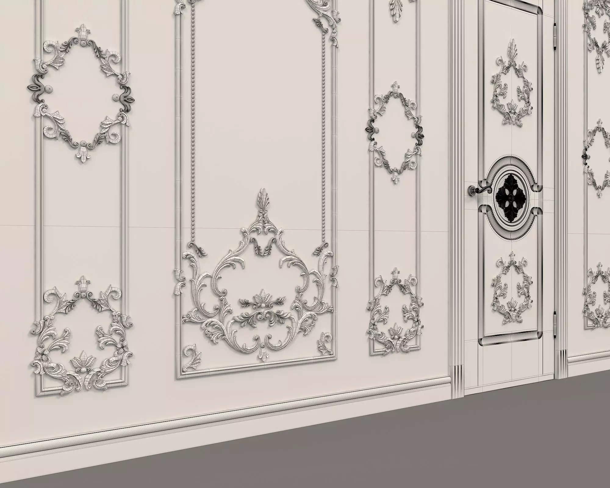 Wall Molding in Classic French style 7 3D model_10