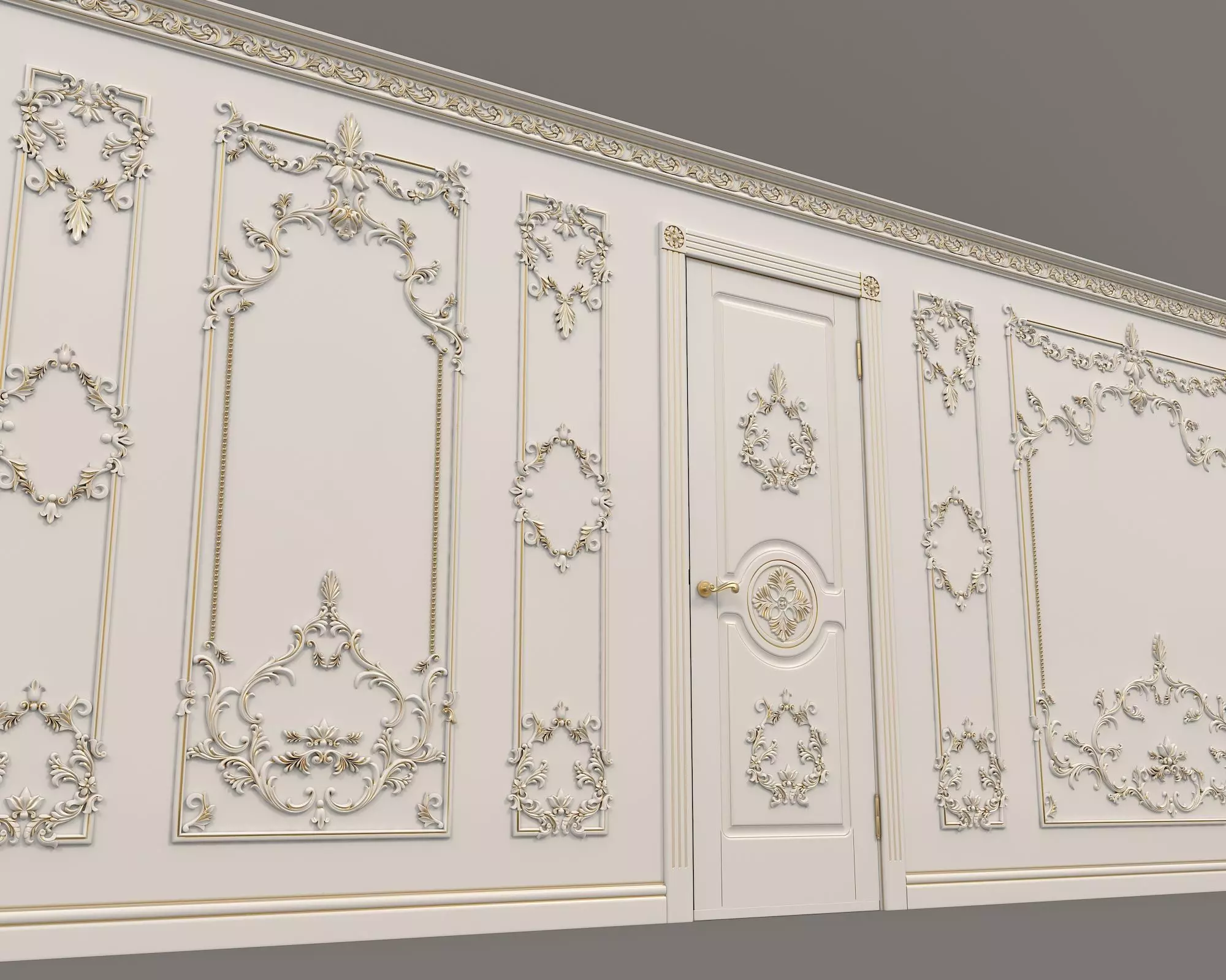 Wall Molding in Classic French style 7 3D model_6