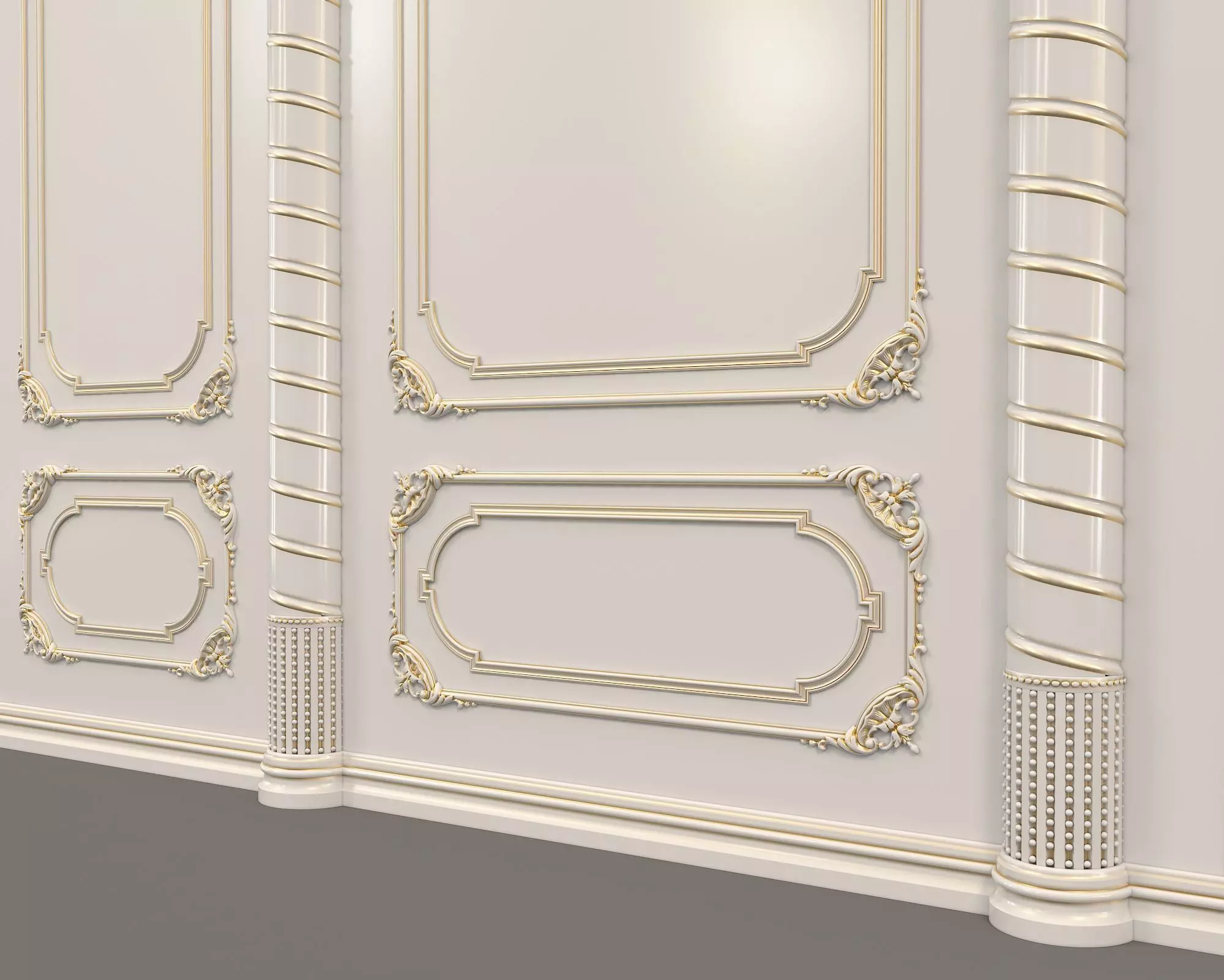 Wall Molding in Classic French style 8 3D model_3