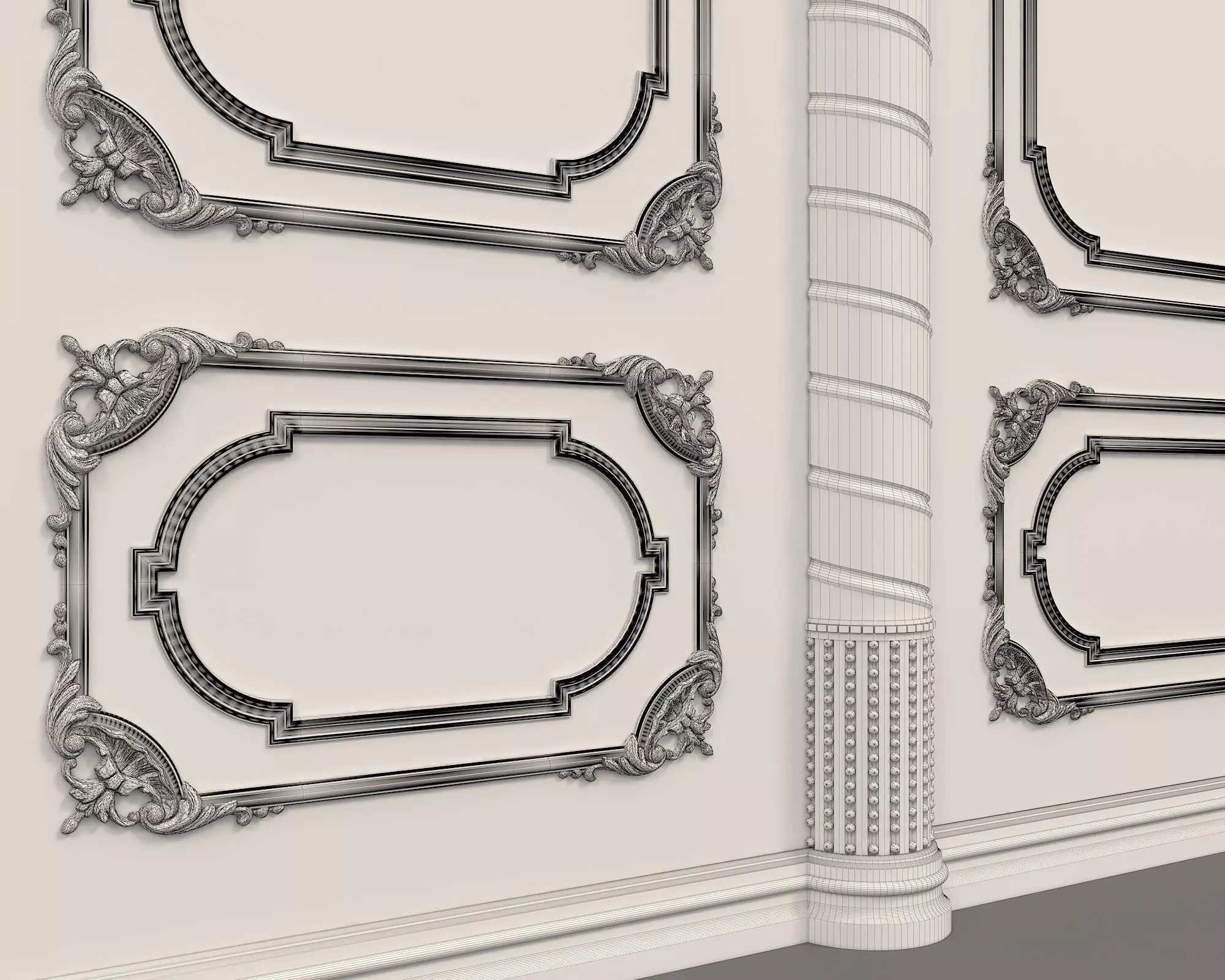 Wall Molding in Classic French style 8 3D model_10
