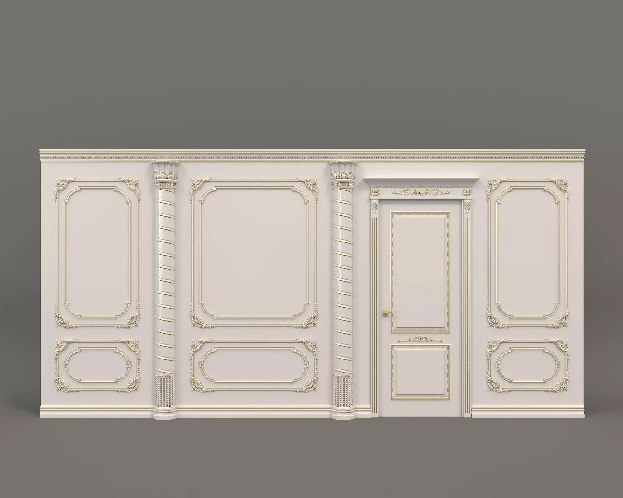 Wall Molding in Classic French style 8 3D model_1