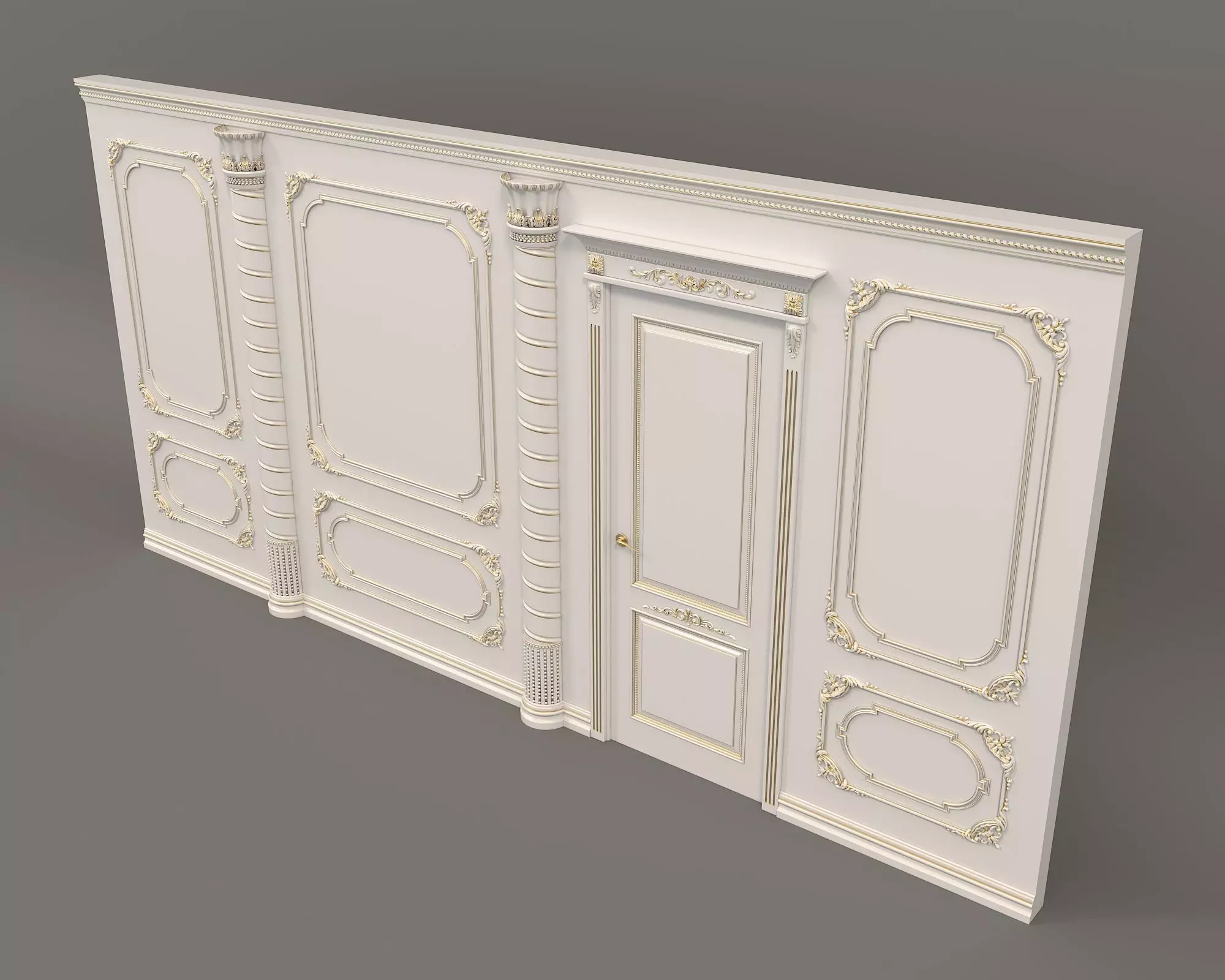 Wall Molding in Classic French style 8 3D model_2