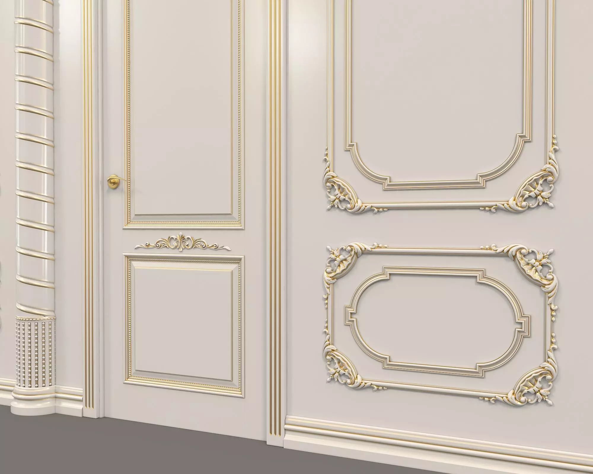 Wall Molding in Classic French style 8 3D model_7