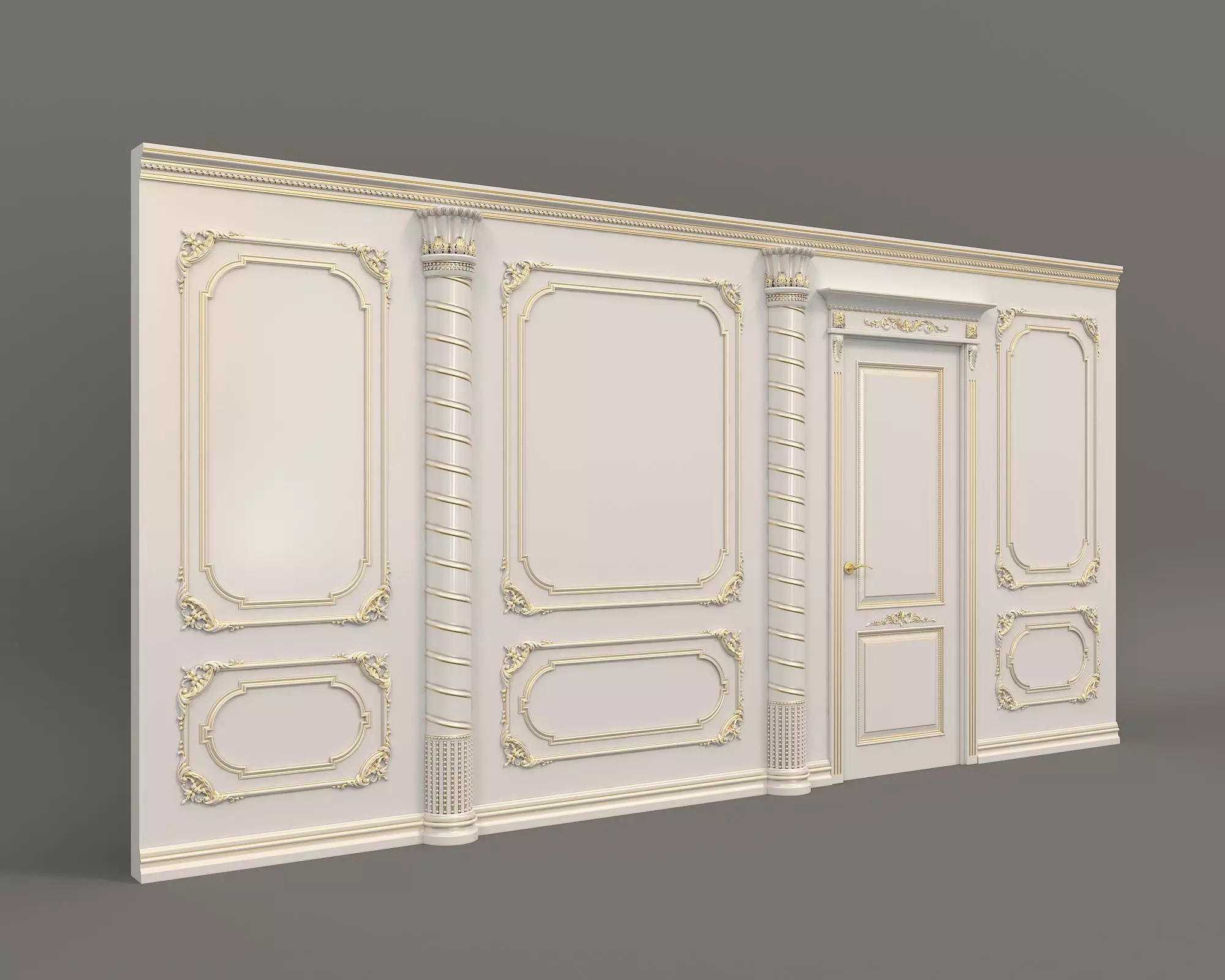 Wall Molding in Classic French style 8 3D model_0